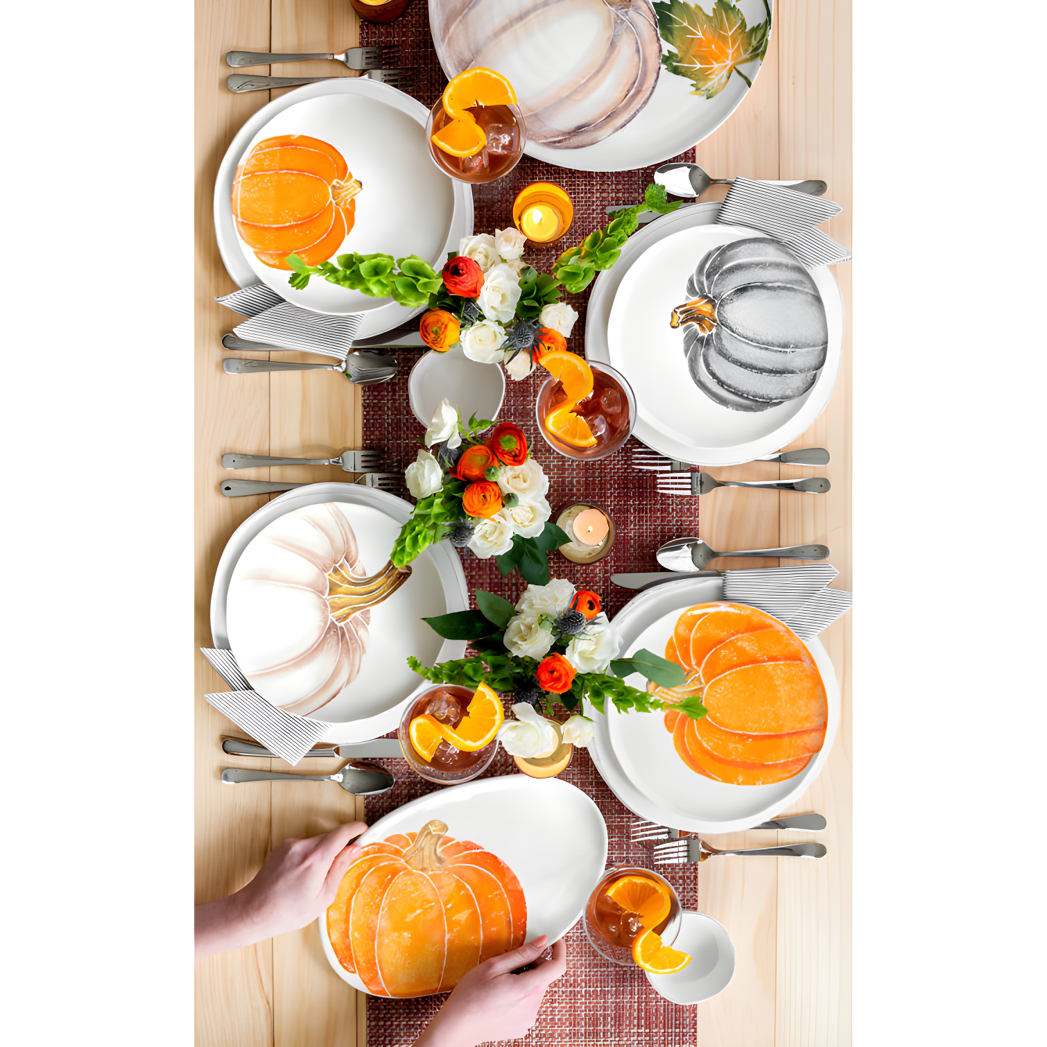 VIETRI Pumpkins Round Platter with Pumpkin