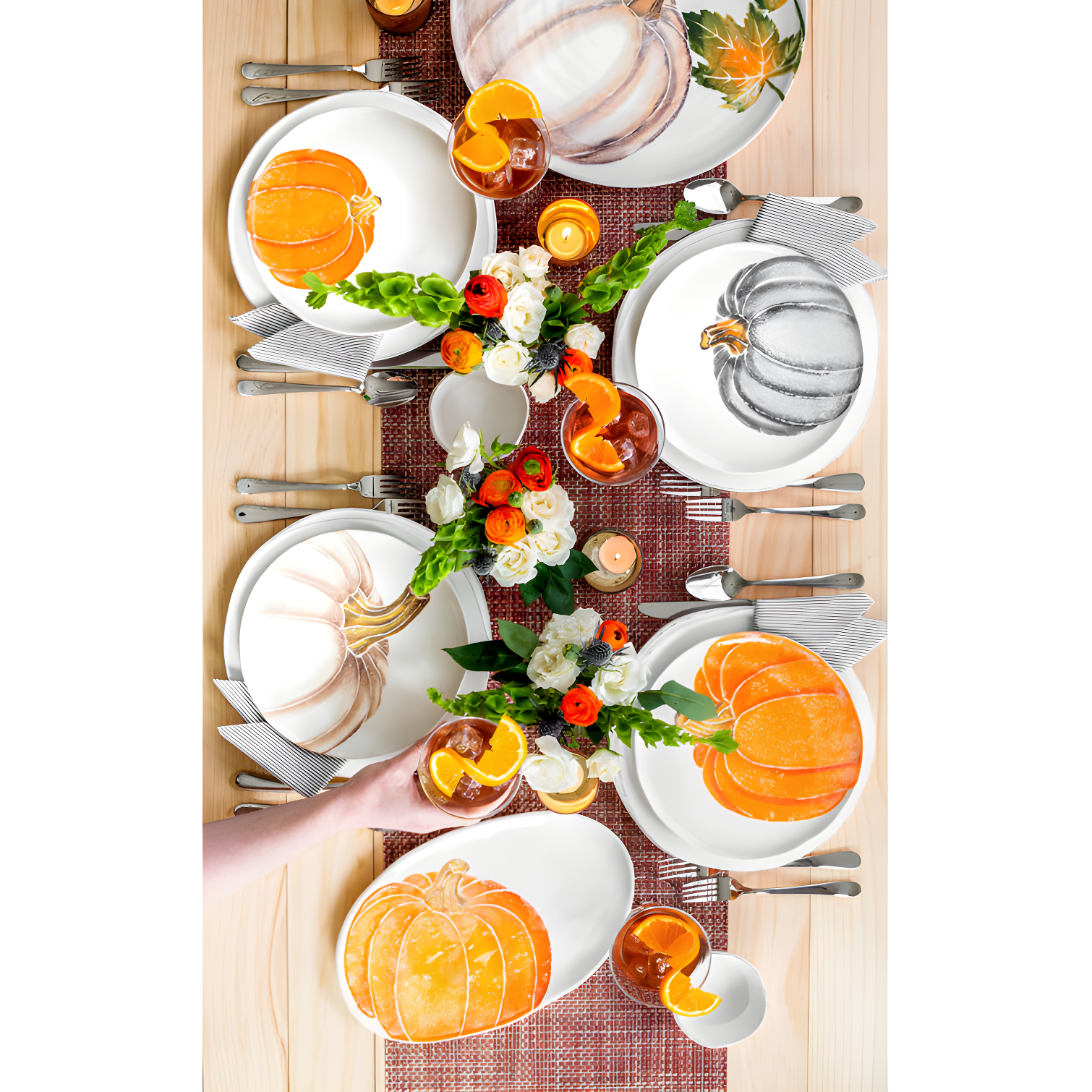 VIETRI Pumpkins Round Platter with Pumpkin