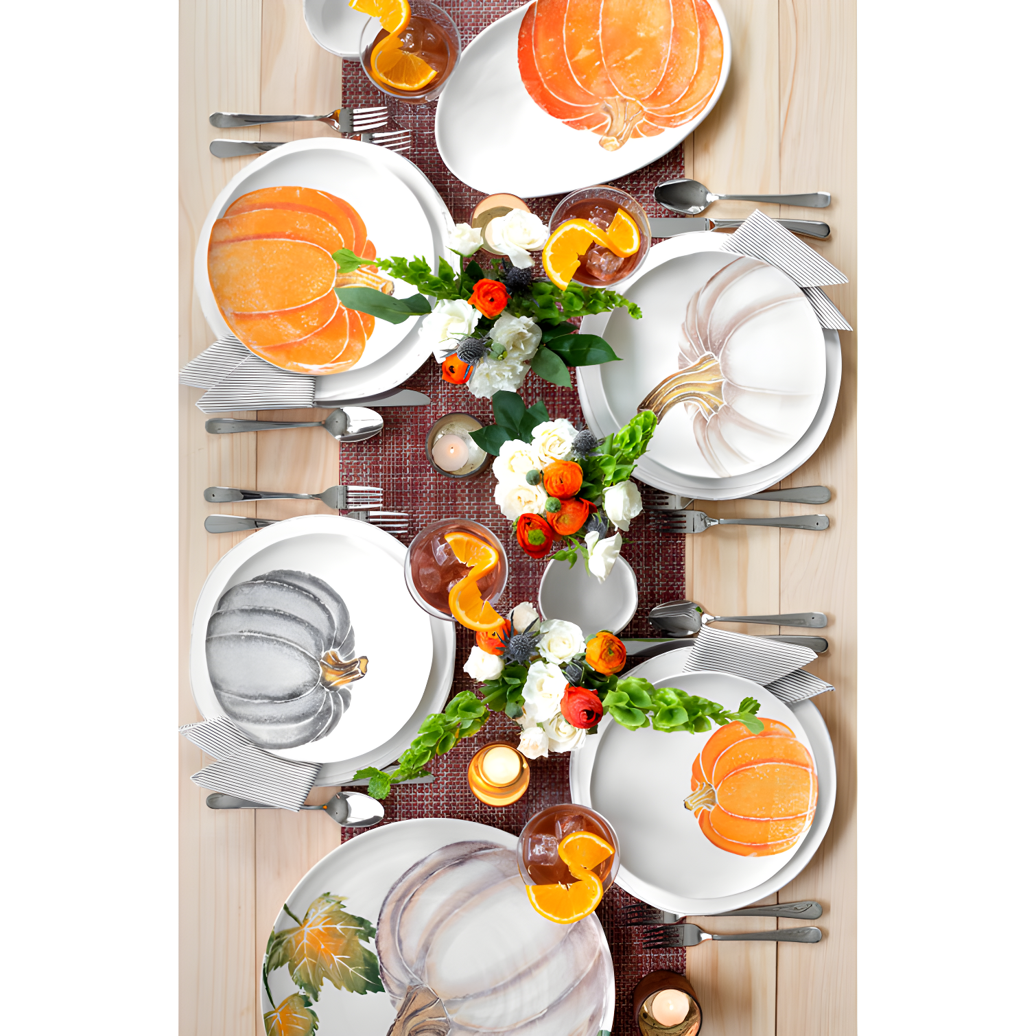 VIETRI Pumpkins Round Platter with Pumpkin