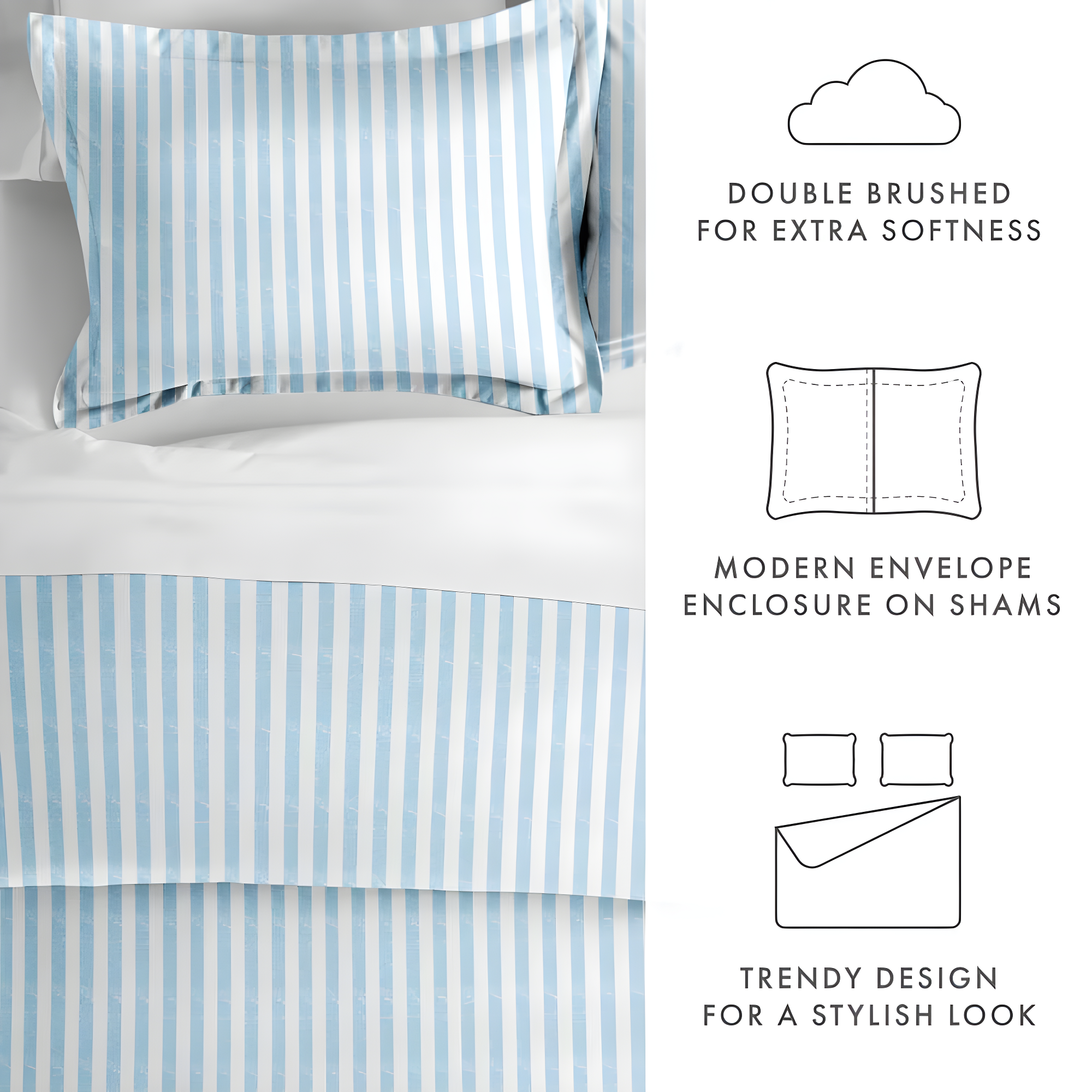 Becky Cameron 3 Piece Rugged Stripe Pattern Duvet Cover Set