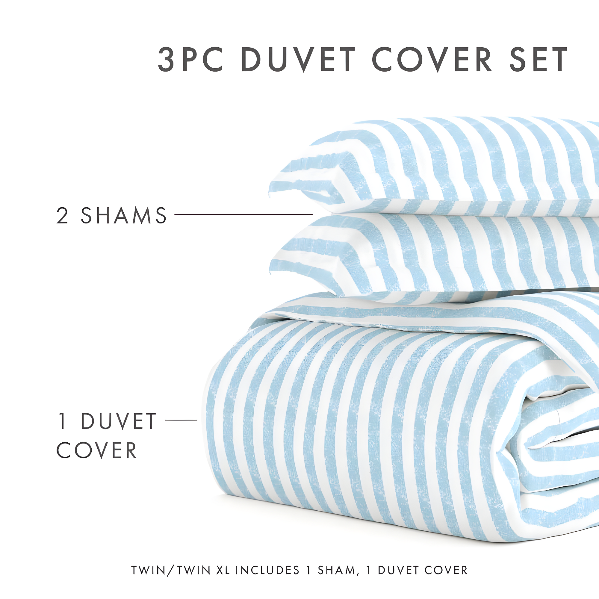 Becky Cameron 3 Piece Rugged Stripe Pattern Duvet Cover Set