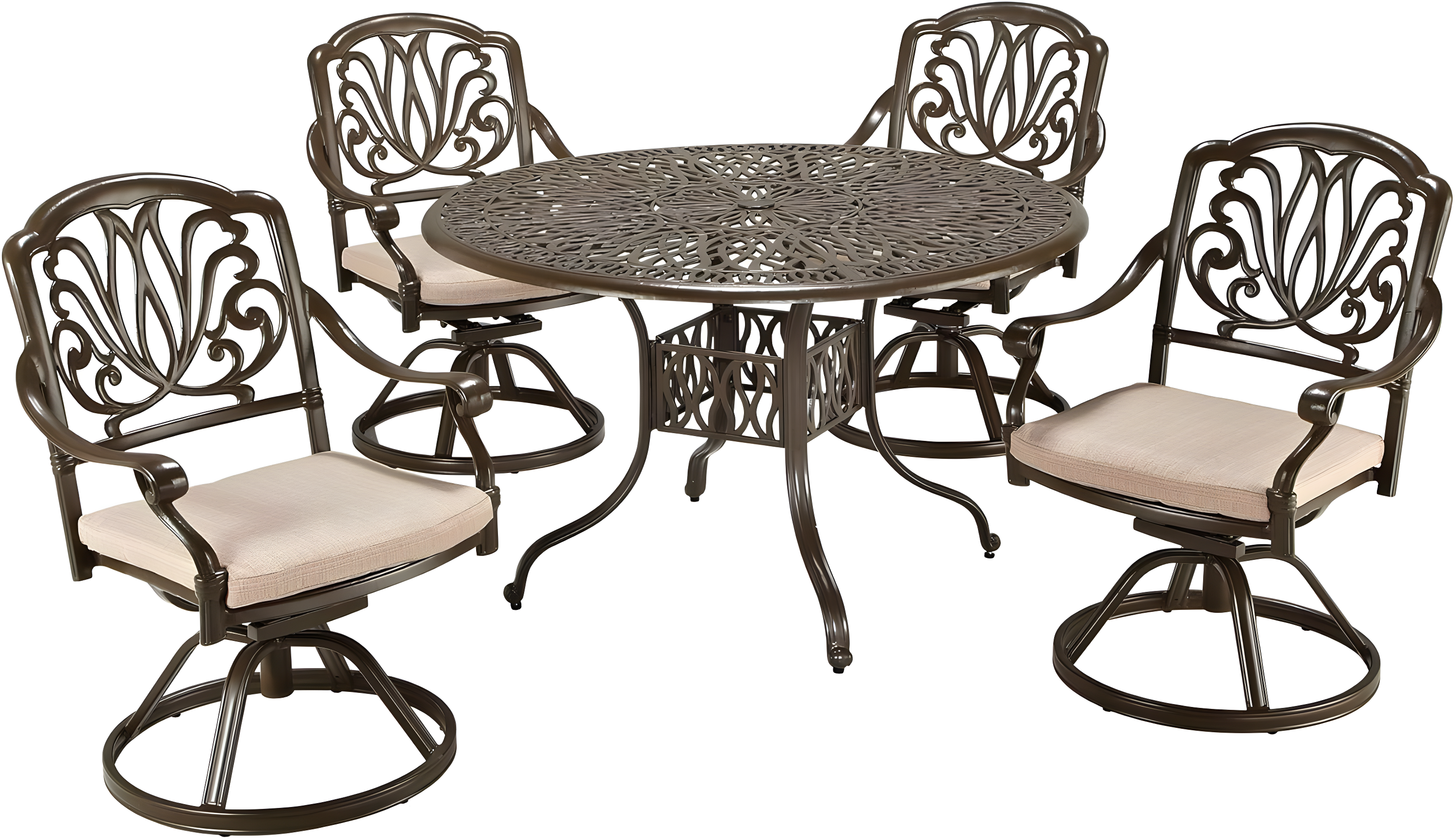 Homestyles Capri Aluminum Outdoor Swivel Rocking Chair in Taupe