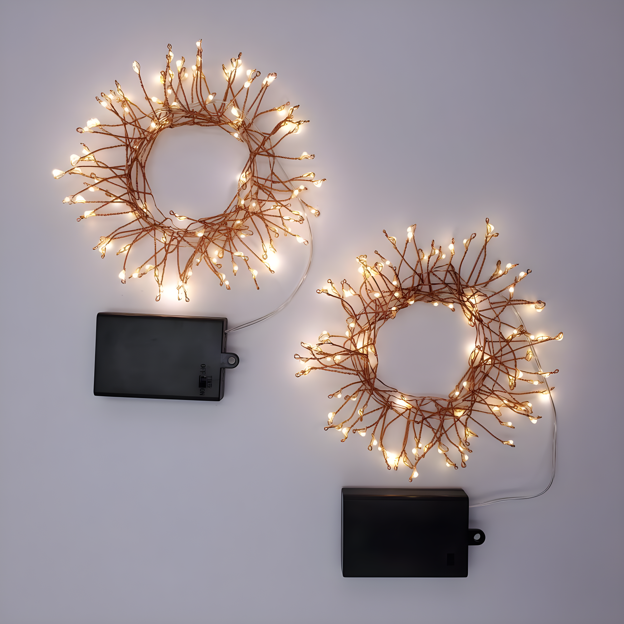 Lumabase 2ct Battery Operated LED Firecracker Fairy String Lights Copper