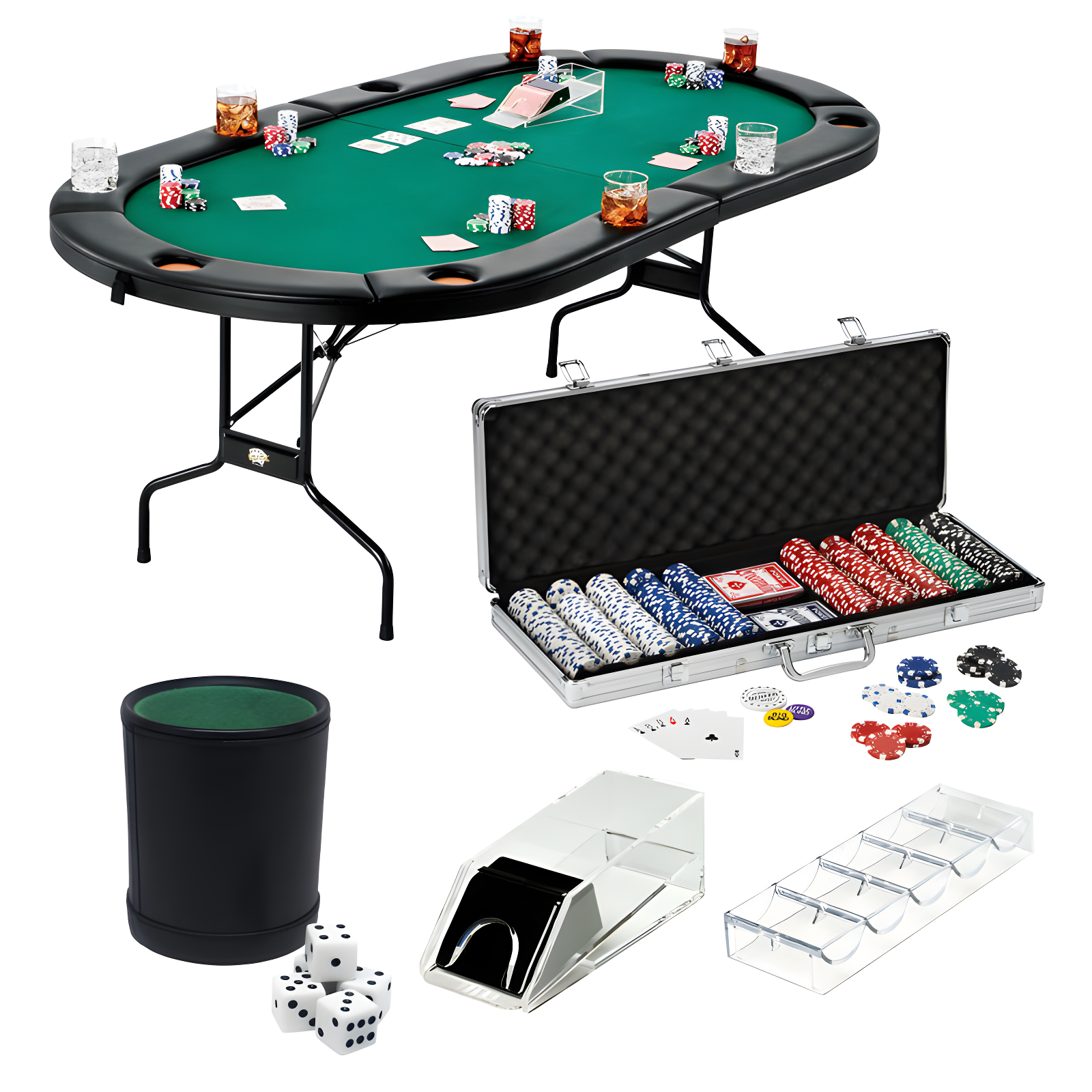 Fat Cat 10 - Player Rubberwood Poker Table & Reviews | Wayfair