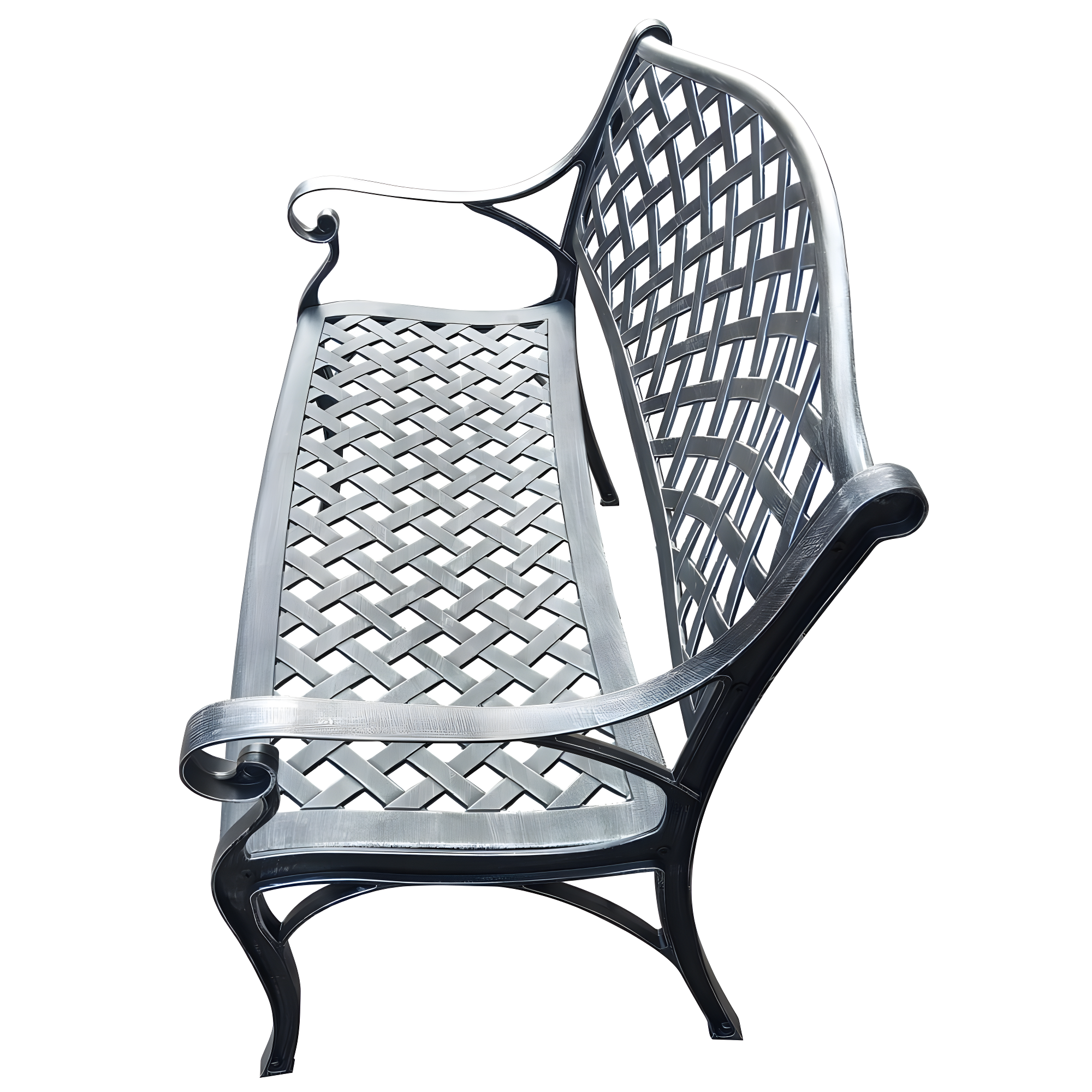 Modern Aluminum Patio Bench - Gray - Oakland Living