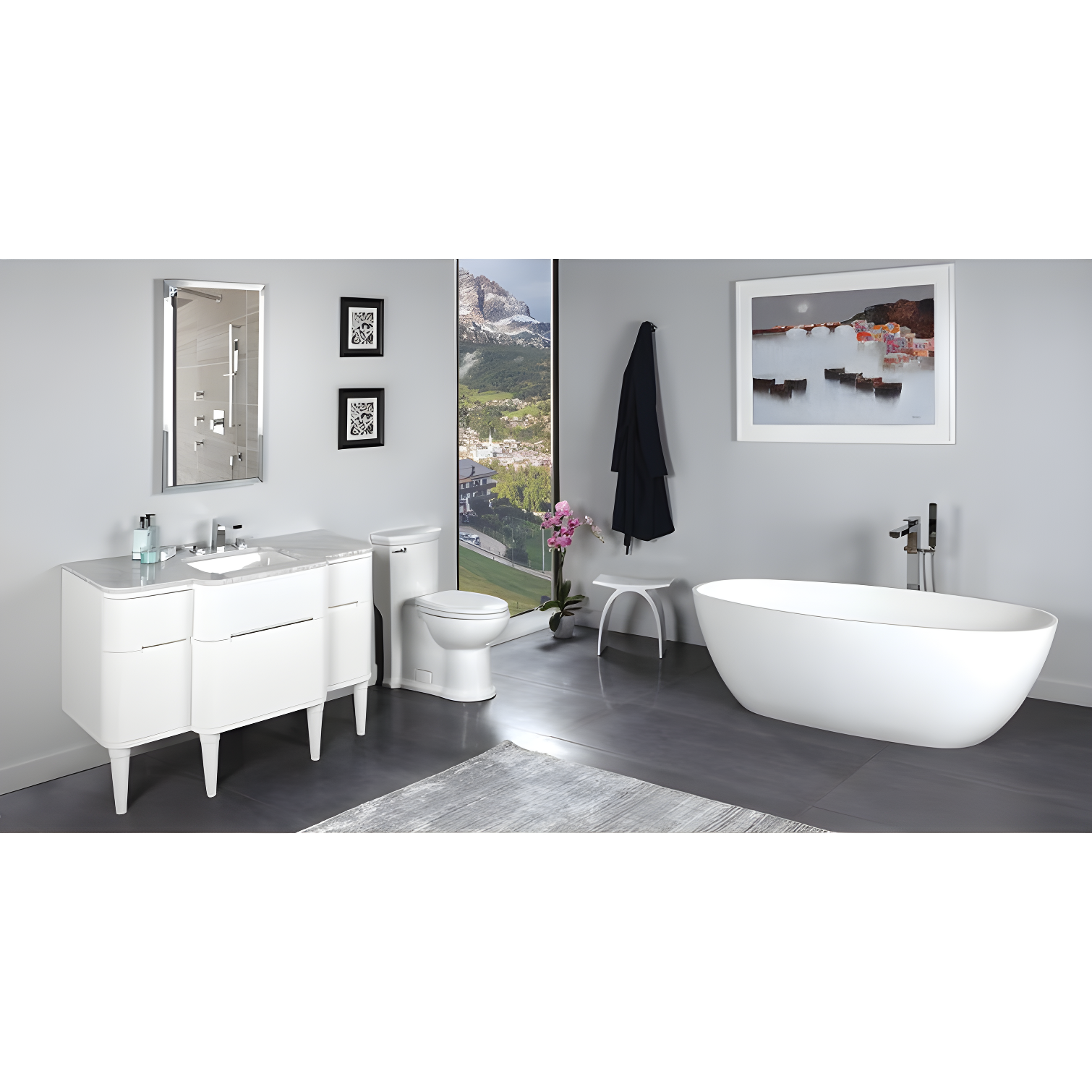 Ovale Solid Surface Accent Stool