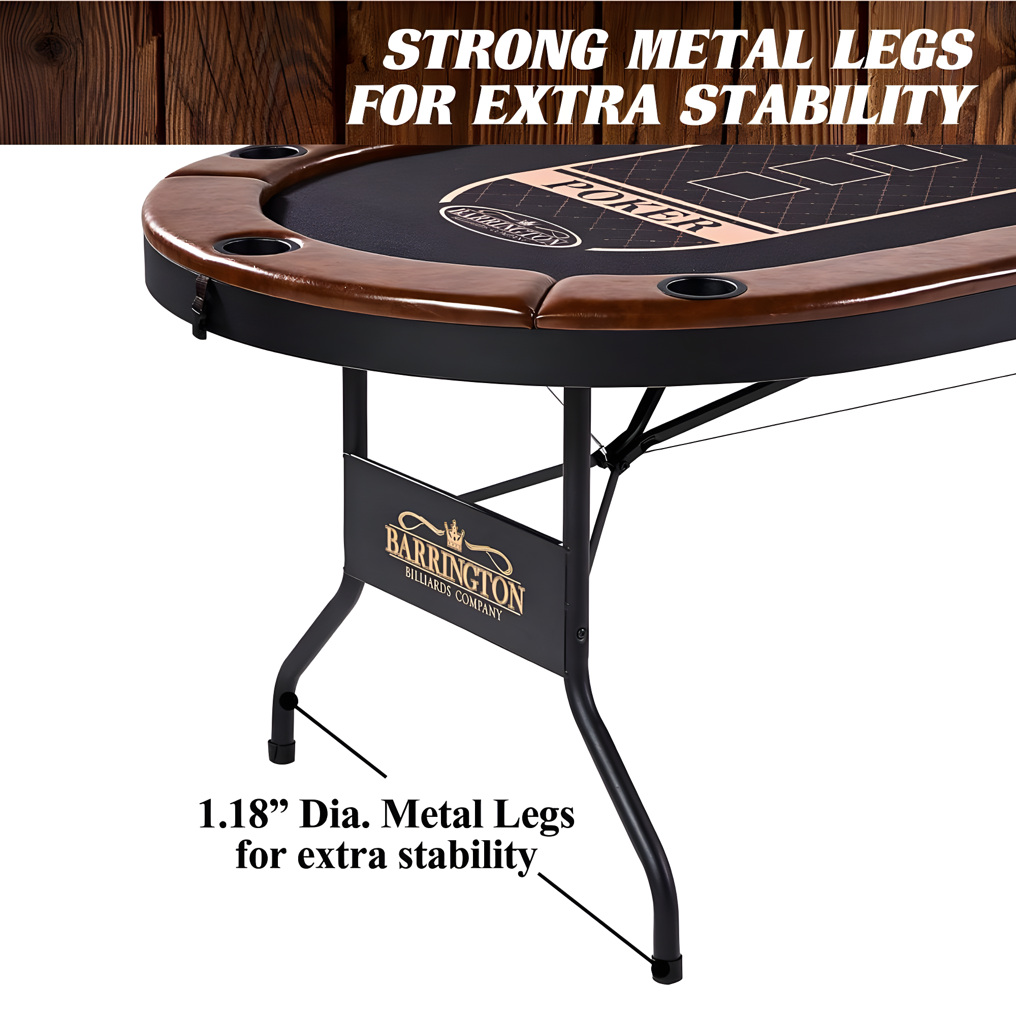 Charleston Premium Texas Hold'em 84" 10 - Player Poker Table