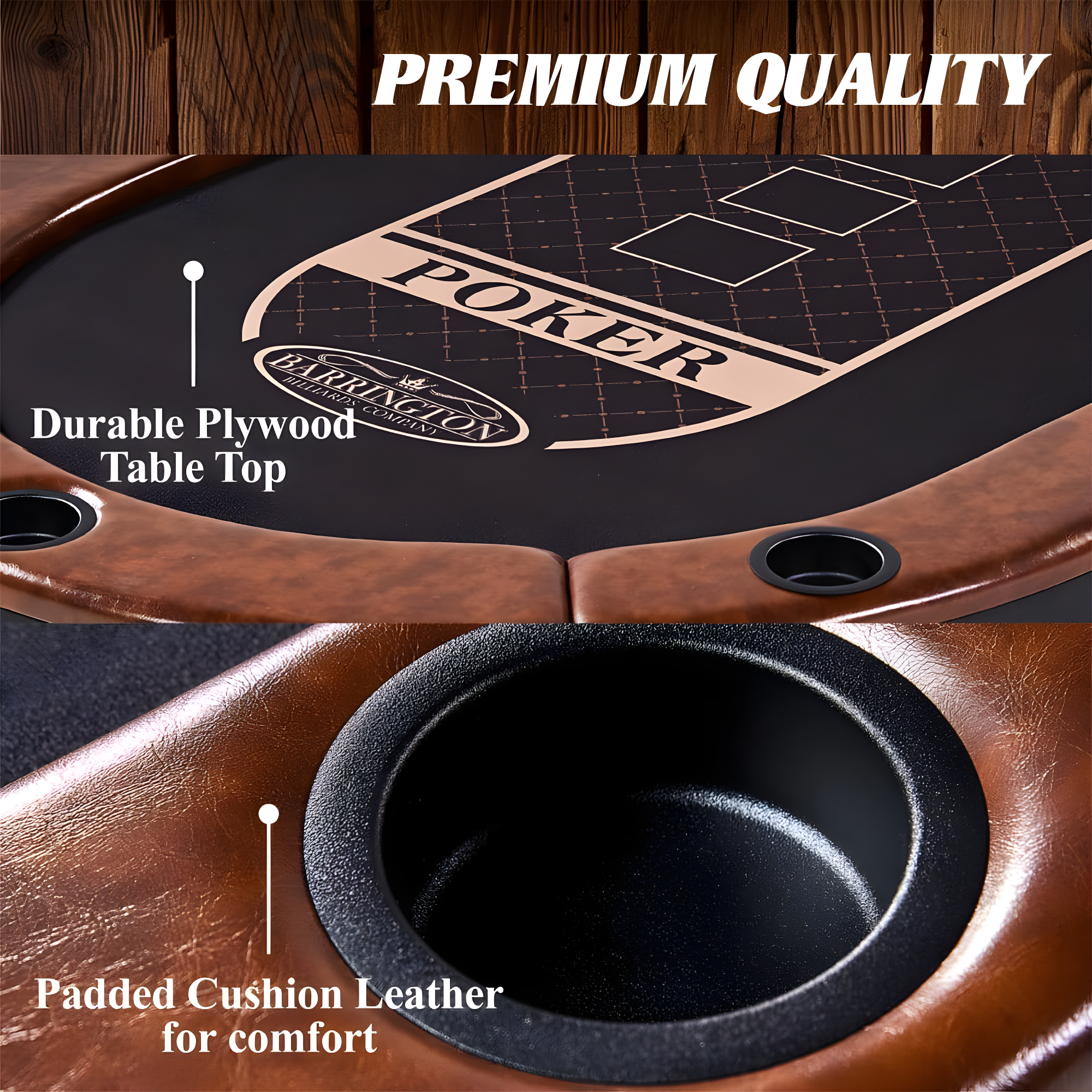Charleston Premium Texas Hold'em 84" 10 - Player Poker Table