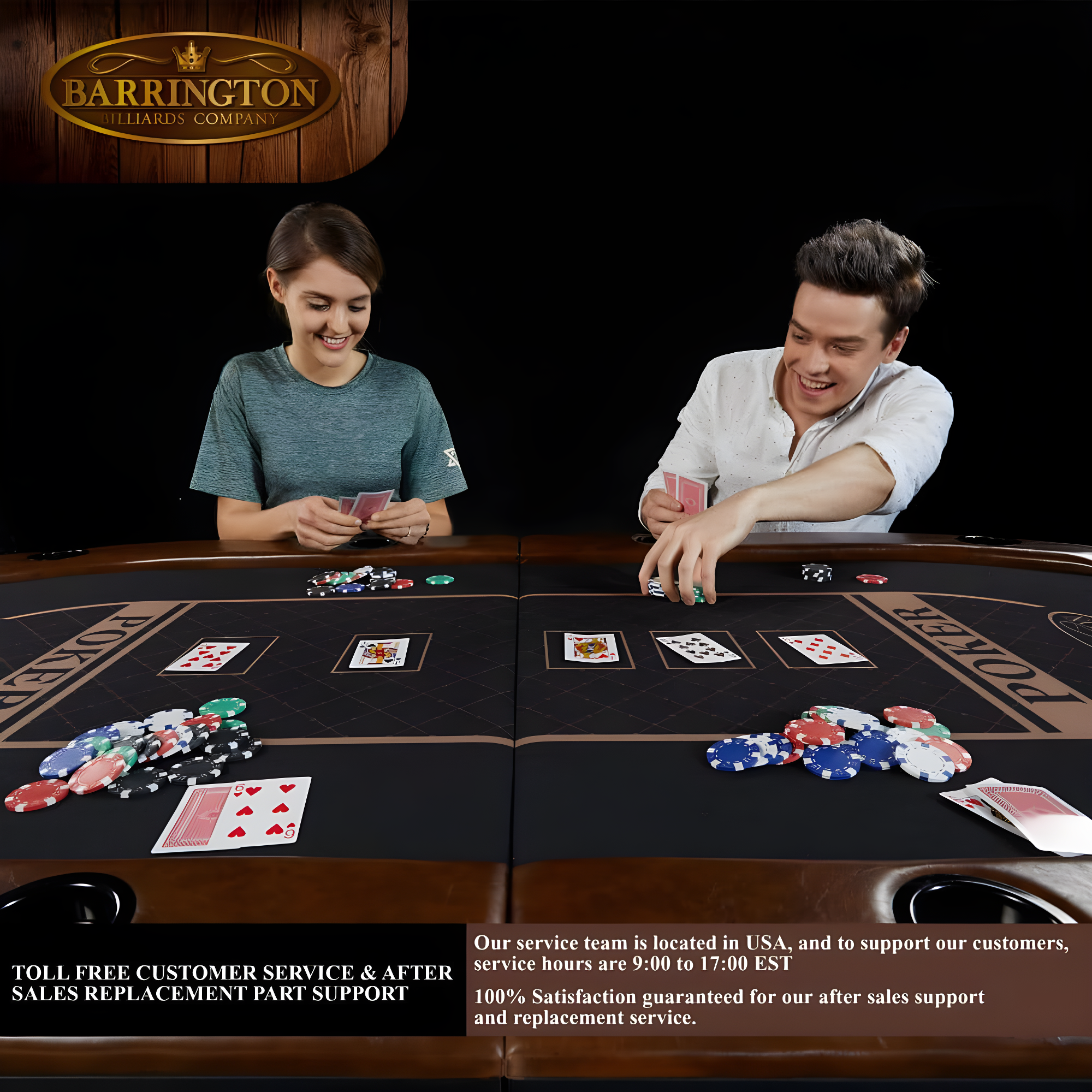 Charleston Premium Texas Hold'em 84" 10 - Player Poker Table