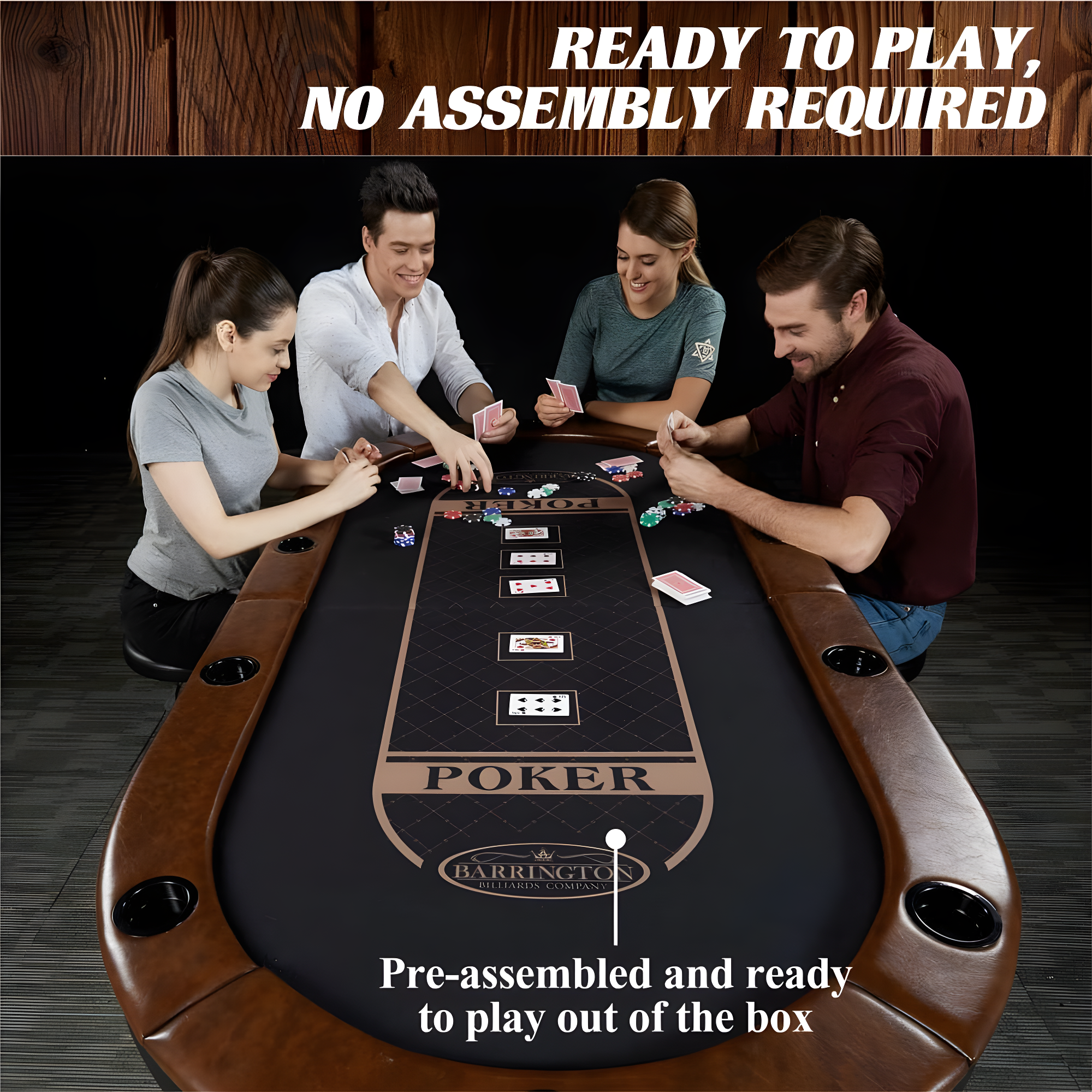 Charleston Premium Texas Hold'em 84" 10 - Player Poker Table