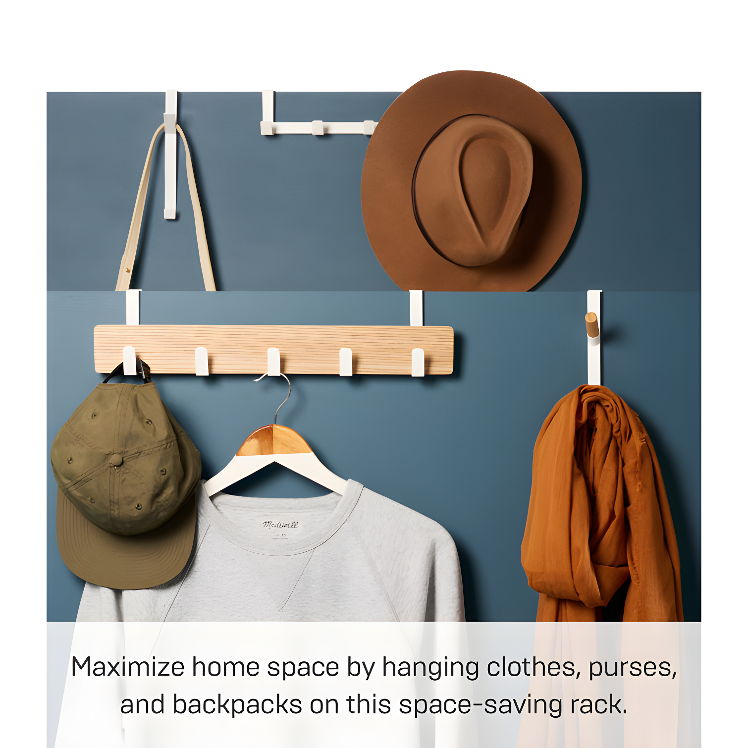 Yamazaki Home Over The Door Hooks - Hanging Coat Rack, Steel, Wide, Over-the-Door