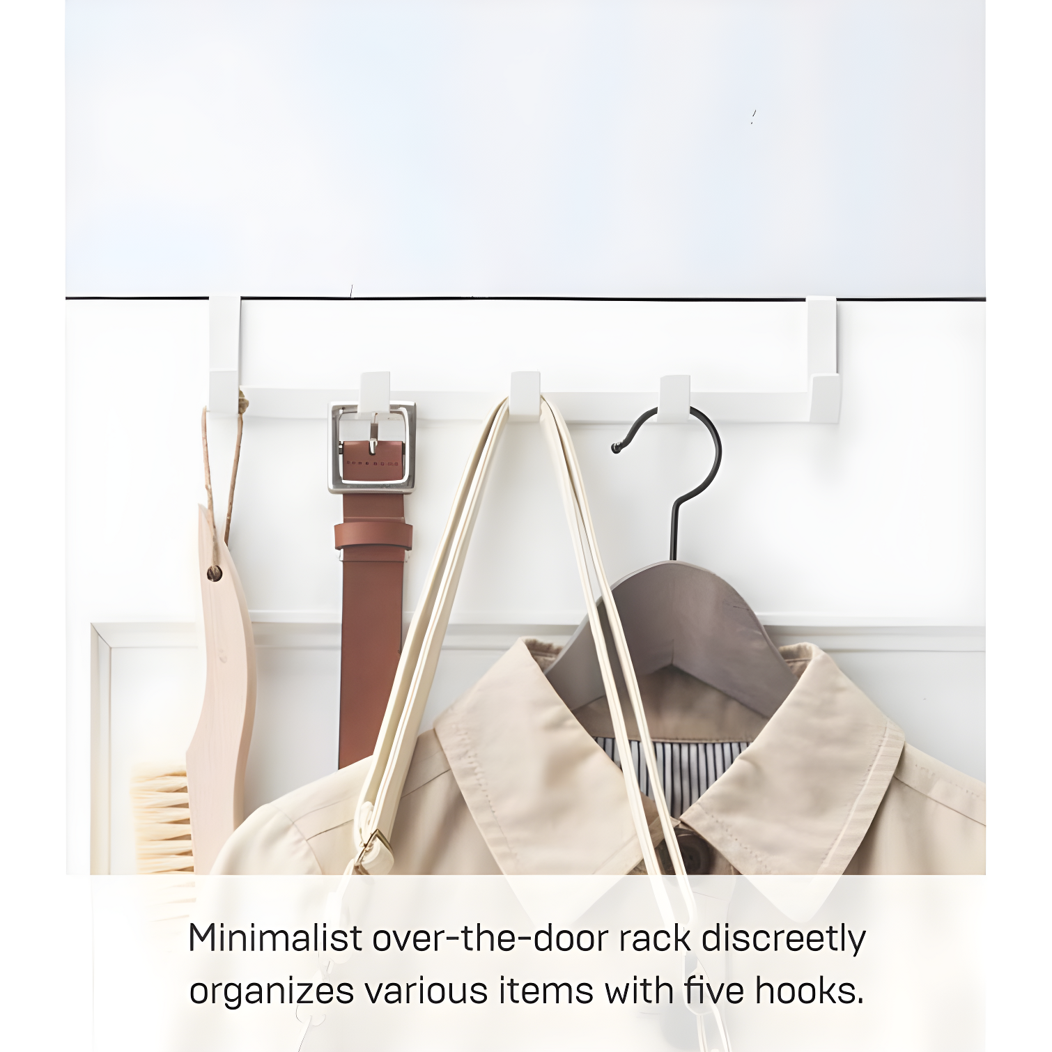 Yamazaki Home Over The Door Hooks - Hanging Coat Rack, Steel, Wide, Over-the-Door