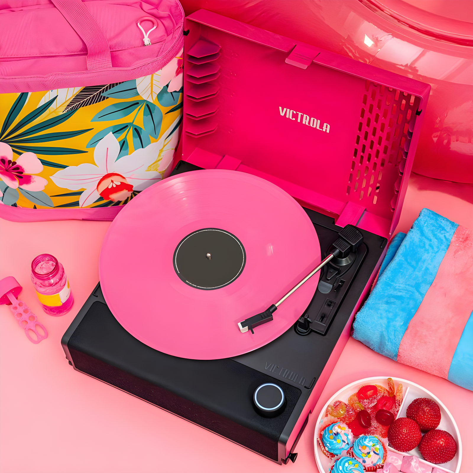 Victrola Revolution Bluetooth GO Portable Record Player - Pink