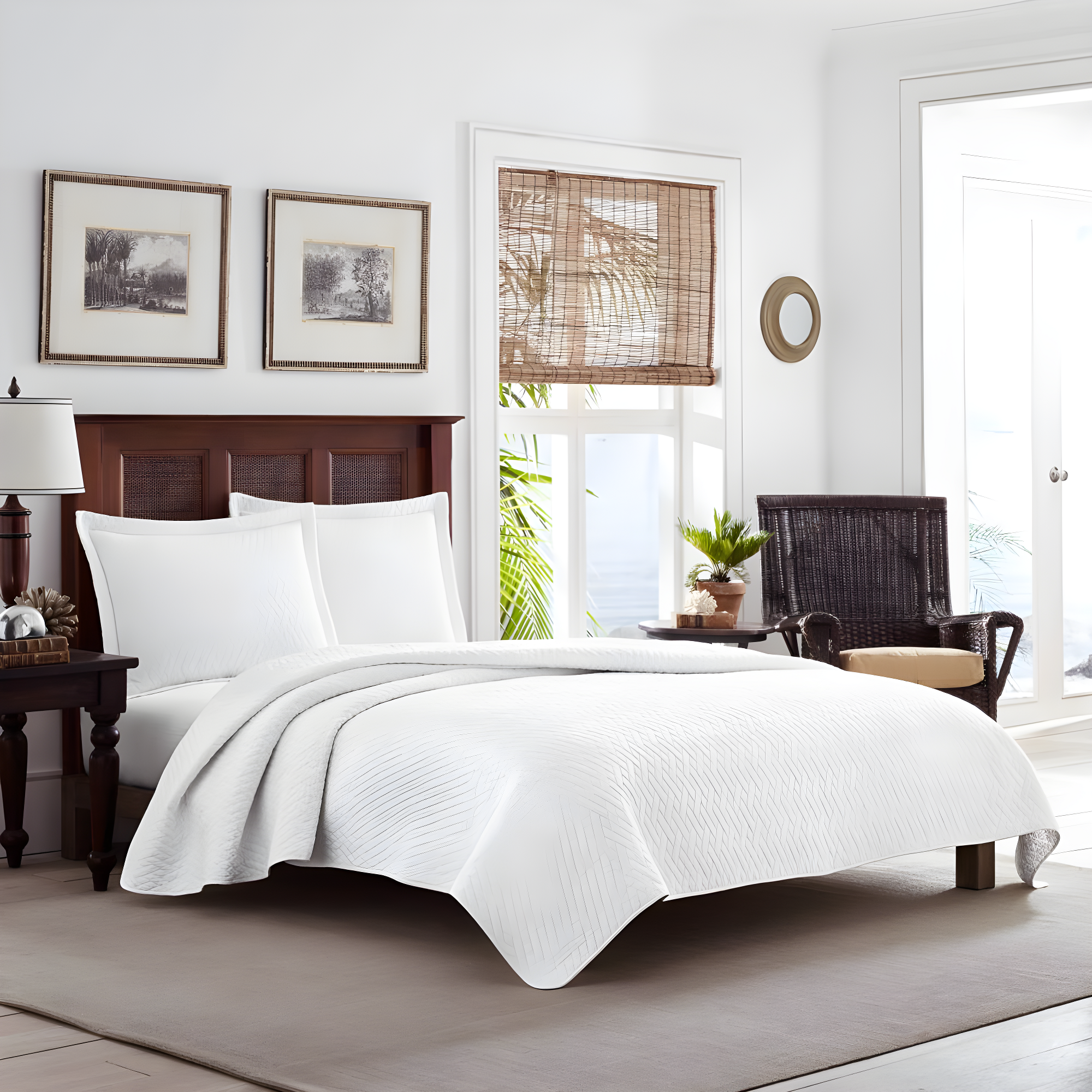Tommy Bahama Home Tommy Bahama Raffia Solid Cotton Reversible Quilt Set