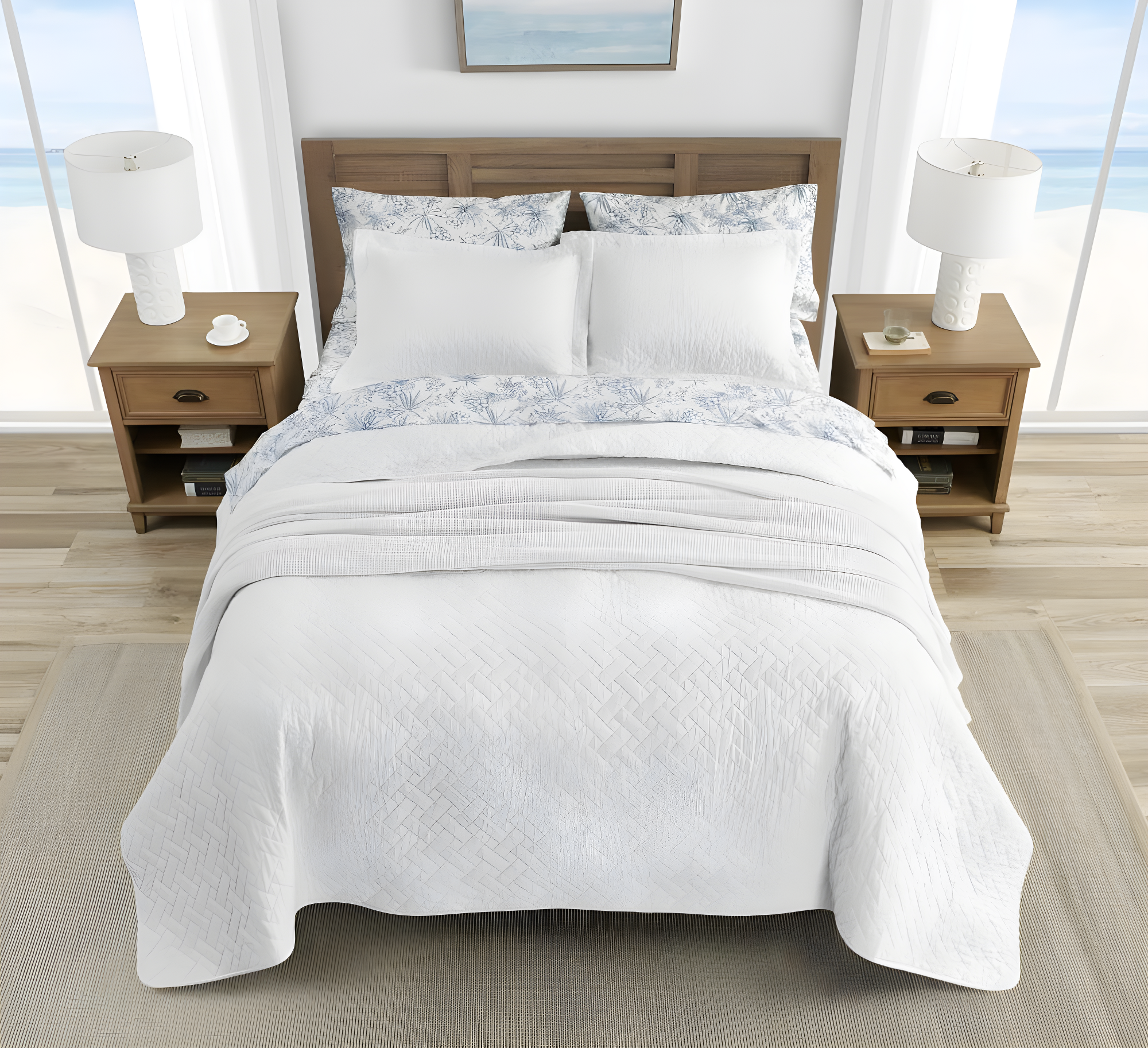 Tommy Bahama Home Tommy Bahama Raffia Solid Cotton Reversible Quilt Set