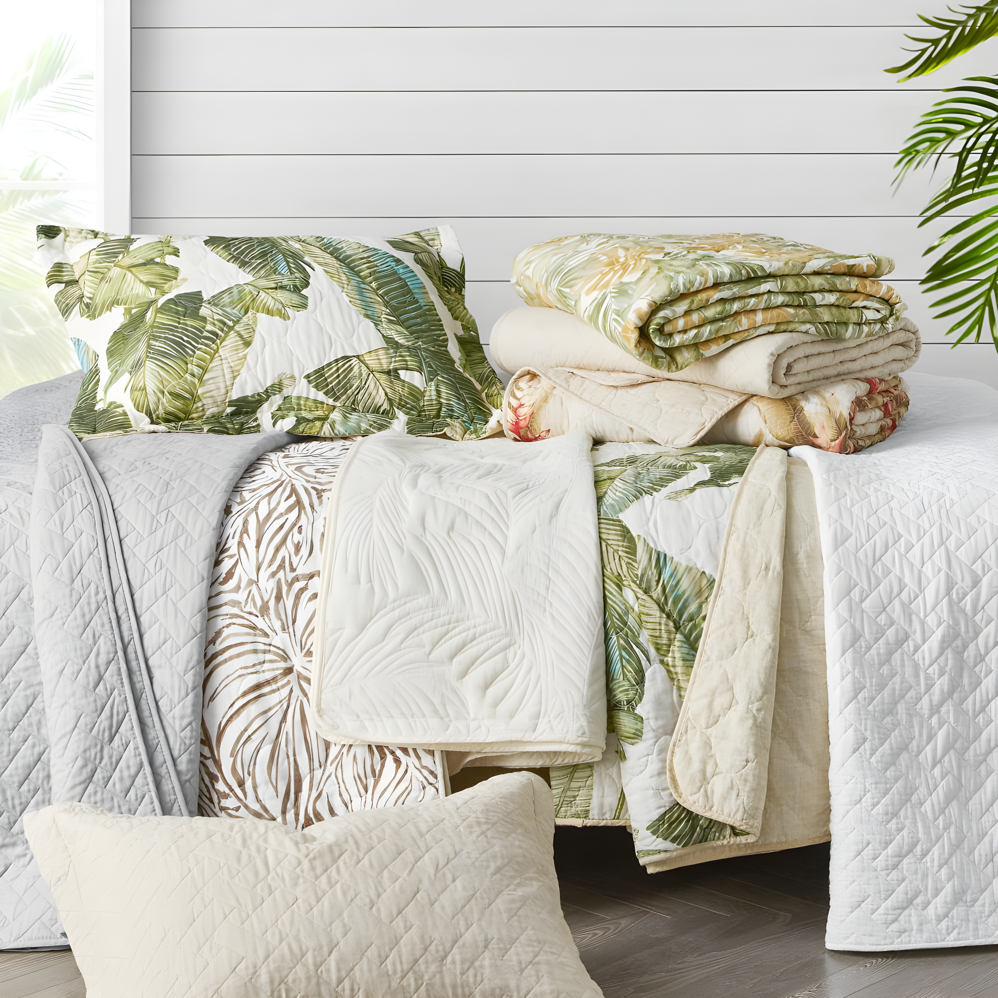 Tommy Bahama Home Tommy Bahama Raffia Solid Cotton Reversible Quilt Set