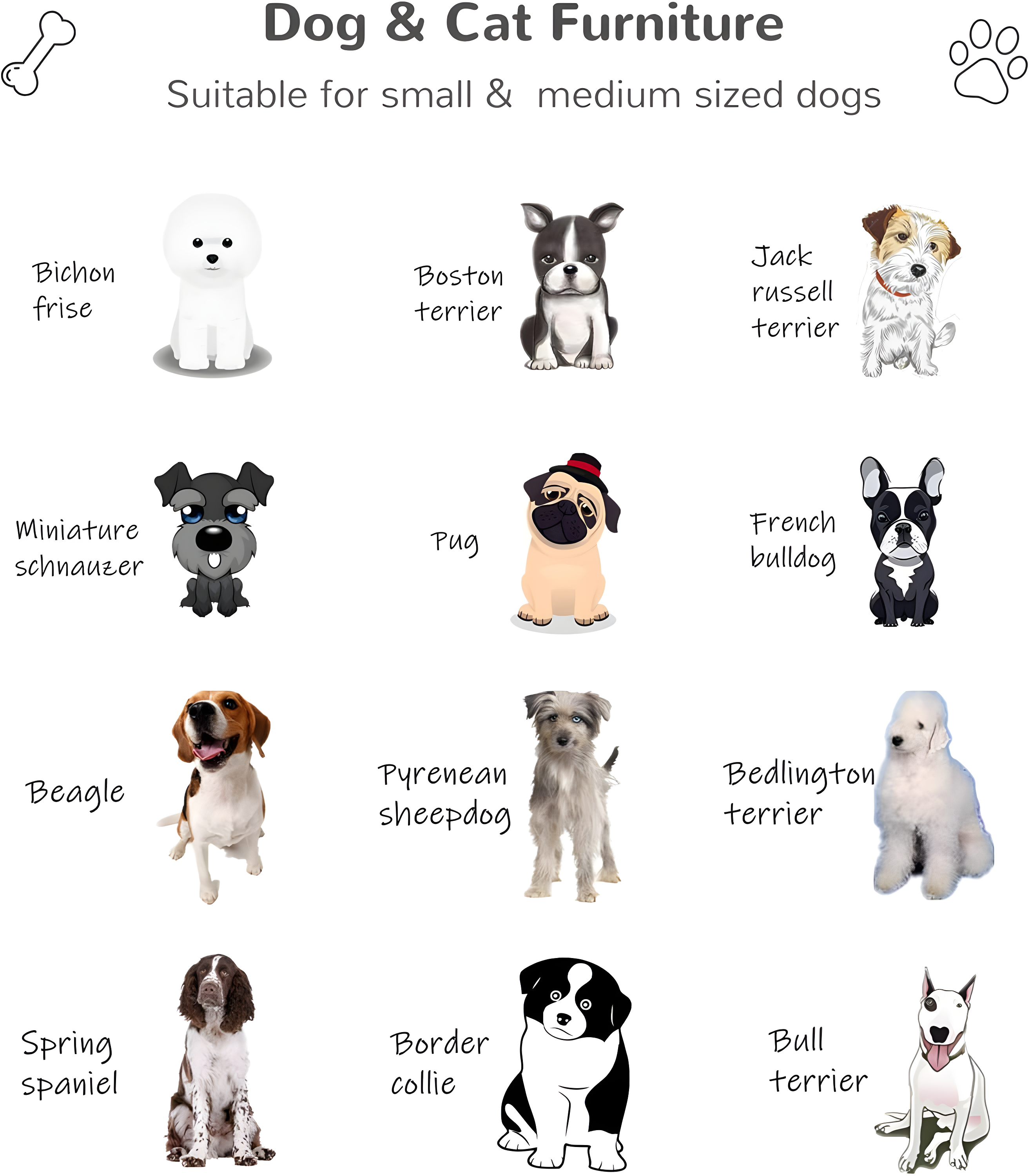 PawHut Wicker Dog House Raised Rattan Puppy Bed Cat Shelter for Indoor Outdoor Garden Patio Pet Sofa with Removable Cushion for Medium Sized Pet Brown