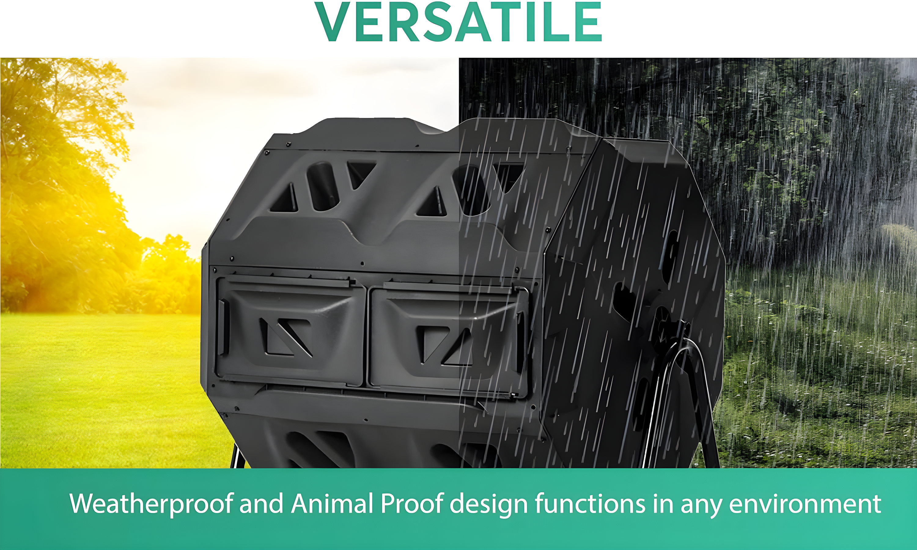 Composter with Stainless Steel Center Tube, 43 Gallon, Dual Chamber