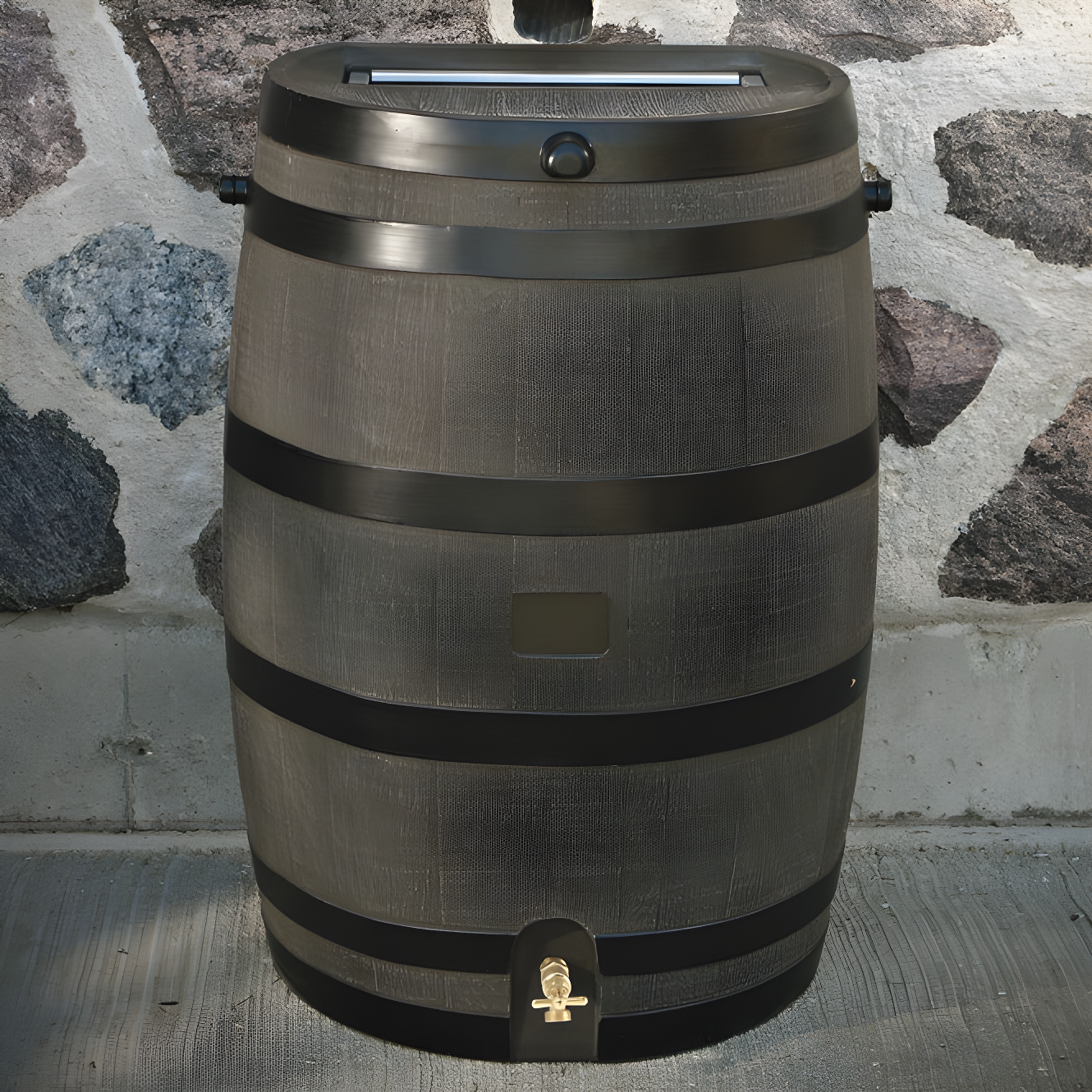 RTS Companies RTS Home Accents 50 Gallon Flat Back Rain Barrel