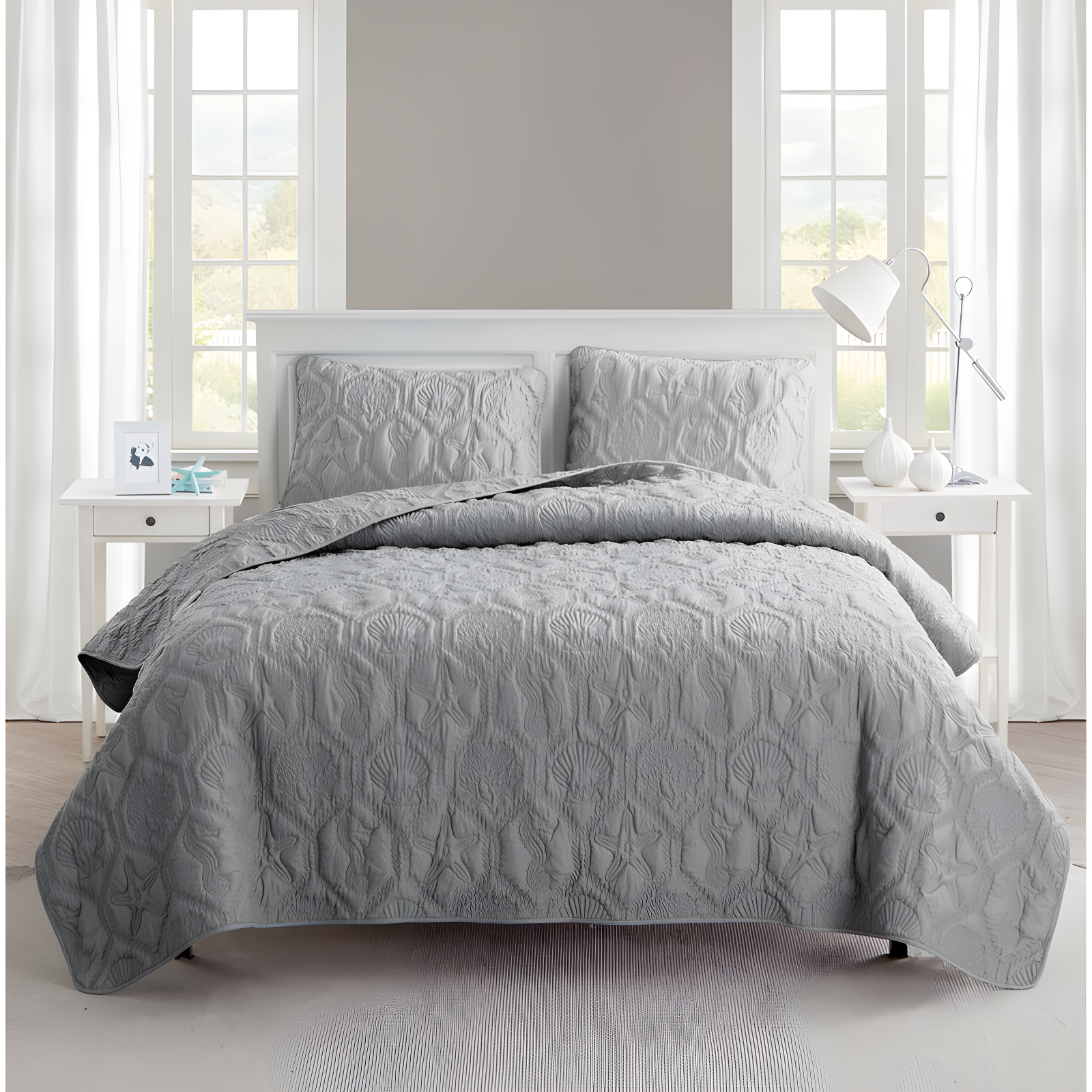 VCNY Shore 3-Piece Embossed Quilt Set