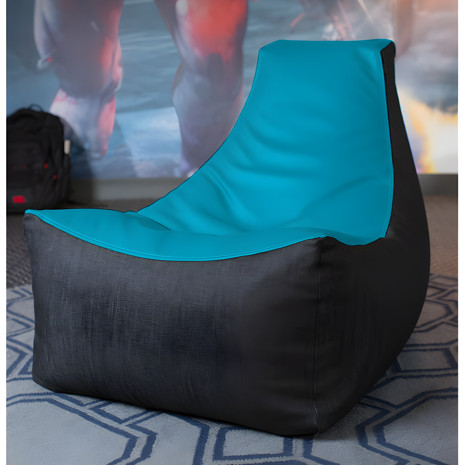Pixel Gamer Bean Bag Chair - Game Room/Home Theater Bean Bag Chair, Premium Vinyl - Dark Denim