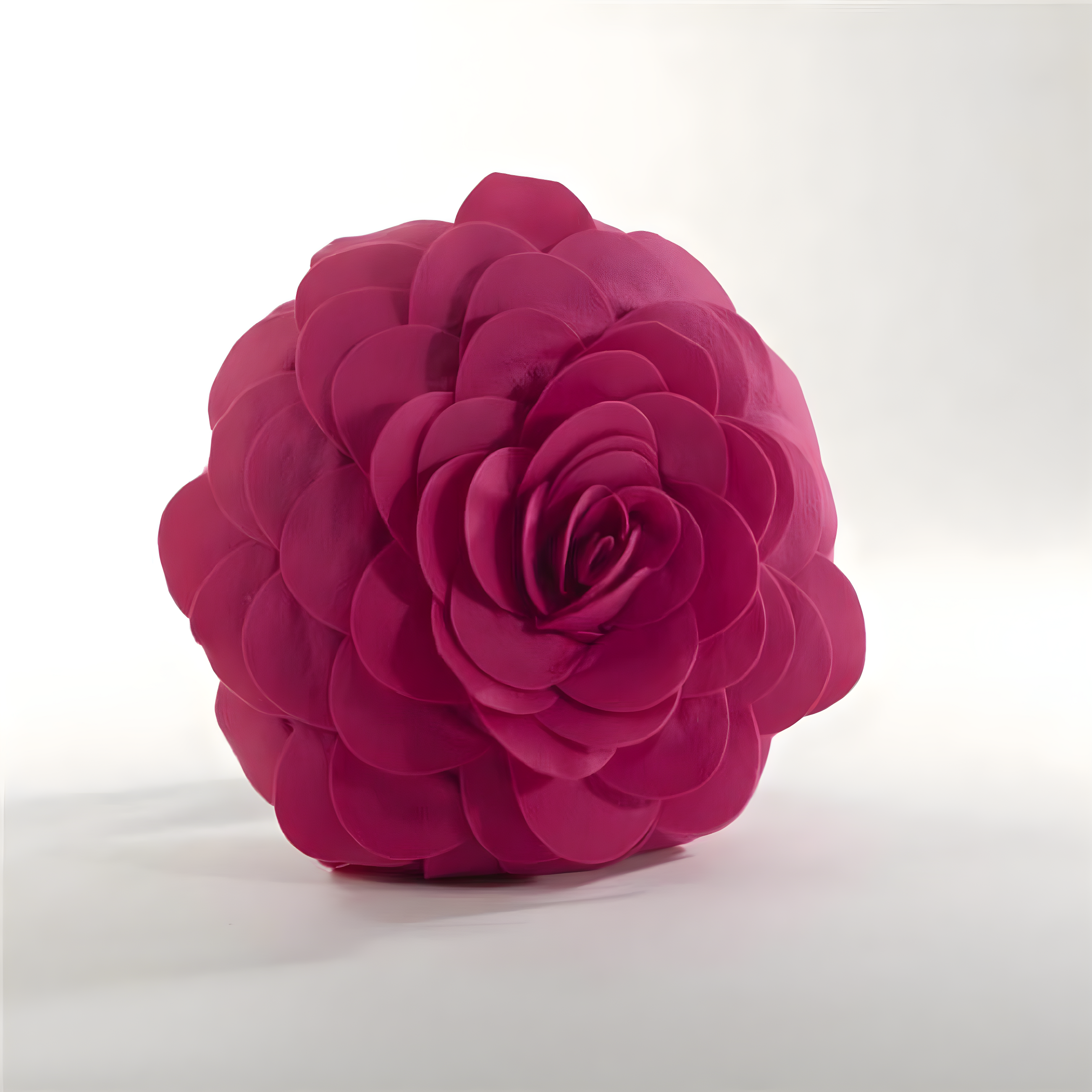 Flower Appliqued Felt Throw Pillow