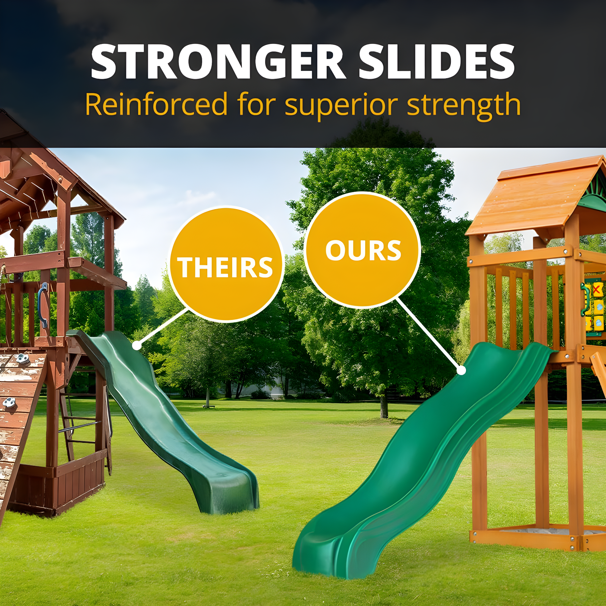 Gorilla Playsets Chateau Tower Swing Set with Wood Roof