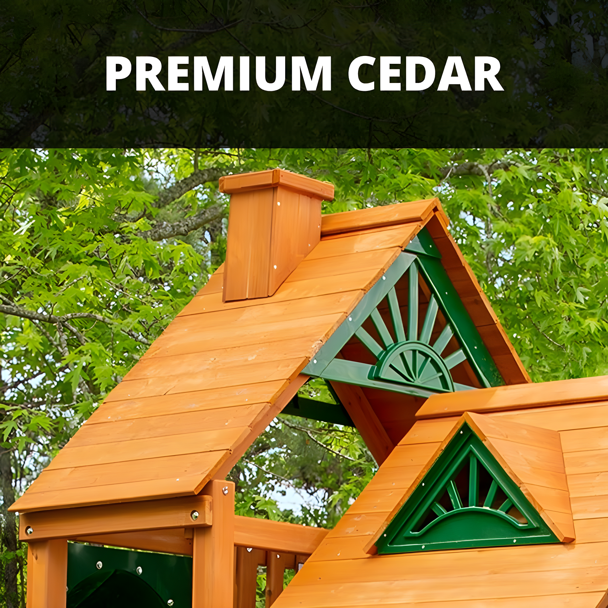 Gorilla Playsets Chateau Tower Swing Set with Wood Roof