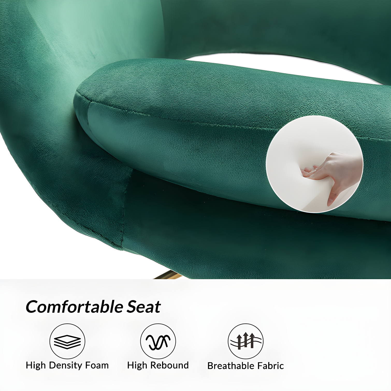 Louise Velvet Modern Task Chair with Ergonomic Design