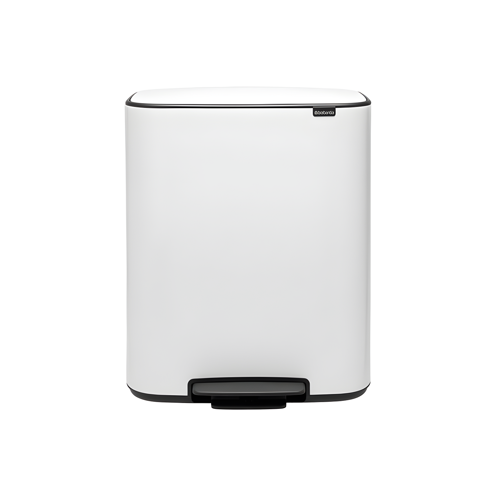 Brabantia Bo Step On Trash Can, White, 16 Gallon