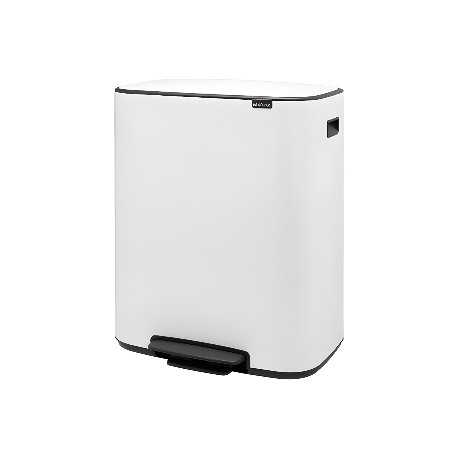 Brabantia Bo Step On Trash Can, White, 16 Gallon