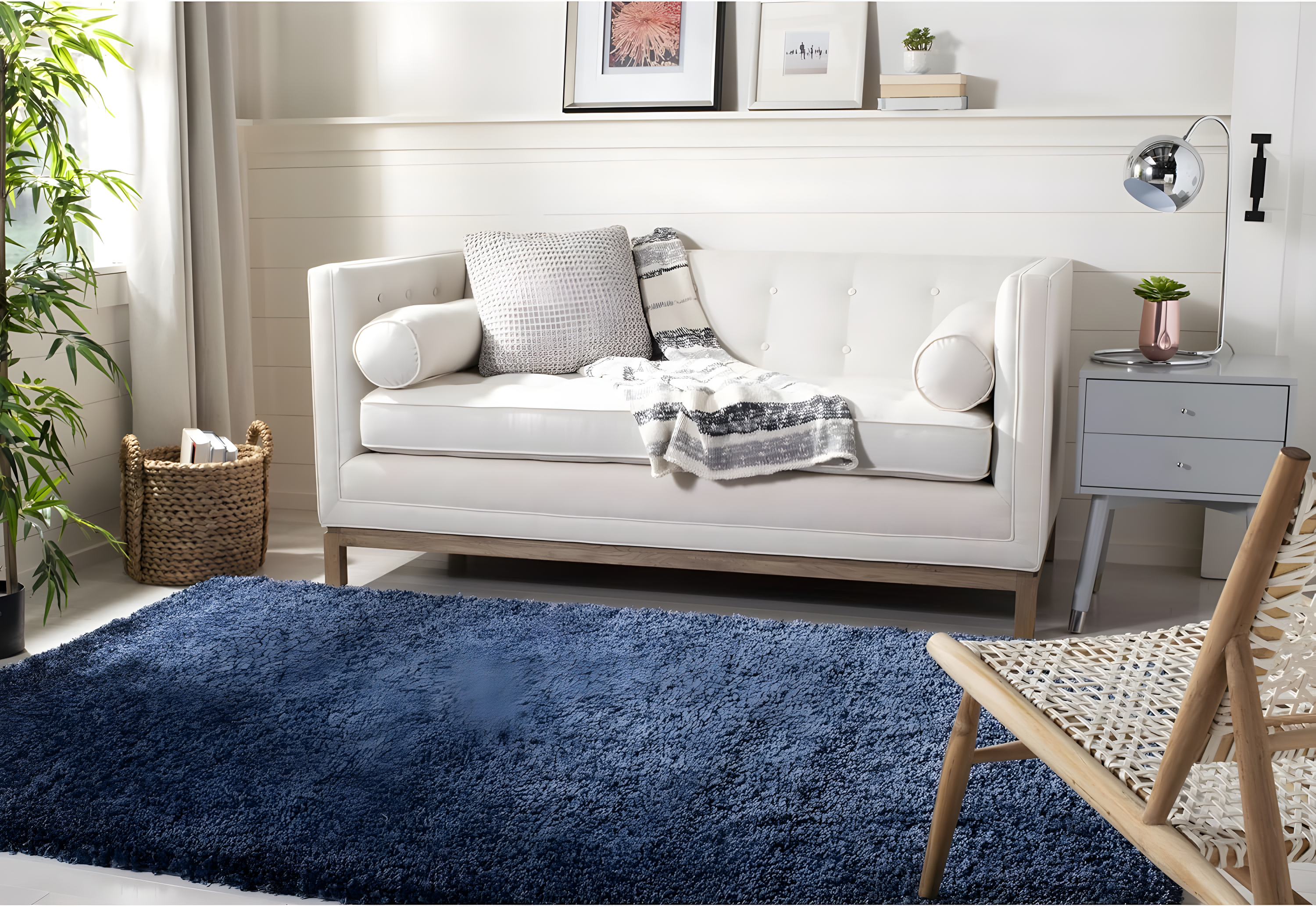 Shag SG151 Power Loomed Indoor Area Rug - Navy - 8'6"x12' - Safavieh.
