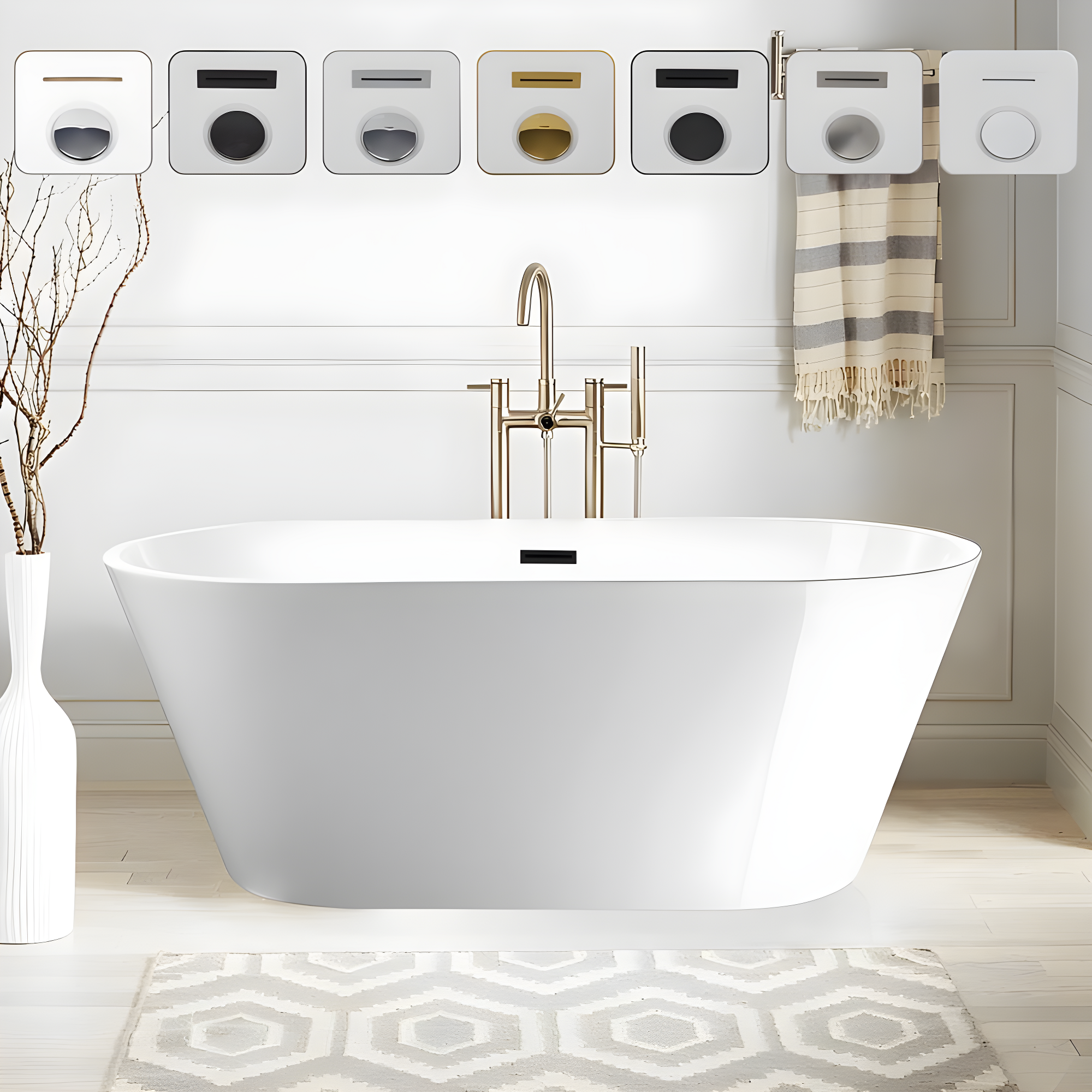 Chloe Freestanding Soaking Acrylic Bathtub