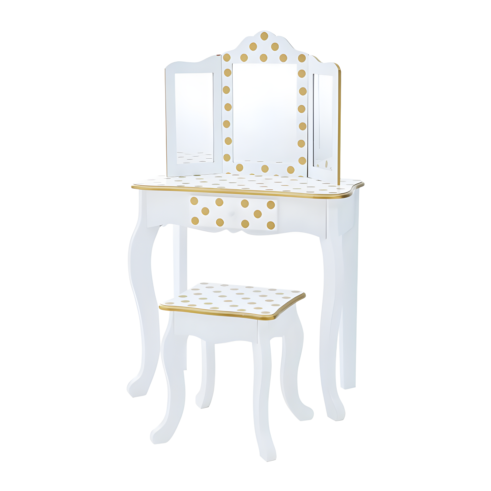 Teamson Kids Gisele Wooden Polka Dot 2-pc. Play Vanity for Accessories