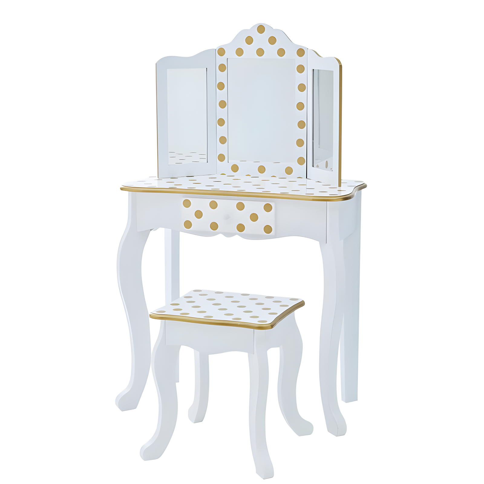Teamson Kids Gisele Wooden Polka Dot 2-pc. Play Vanity for Accessories