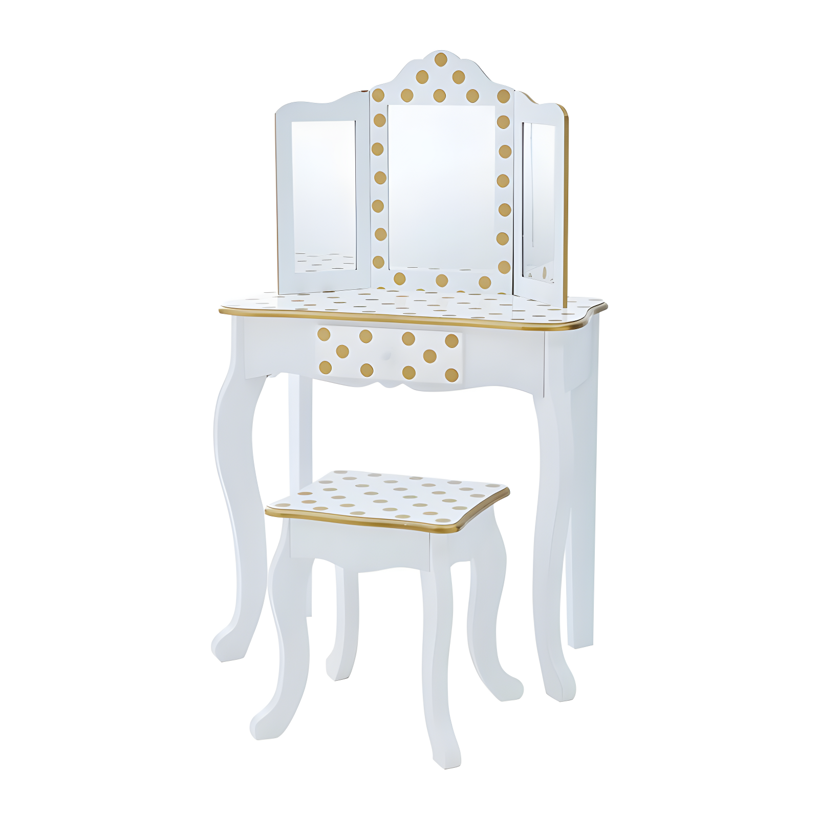 Teamson Kids Gisele Wooden Polka Dot 2-pc. Play Vanity for Accessories