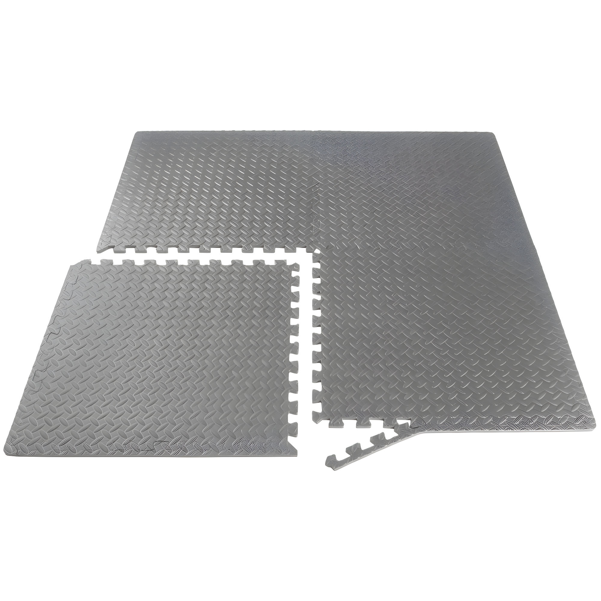 Exercise Puzzle Mat 1/2-in, Grey, 24 Sq Ft - 6 Tiles
