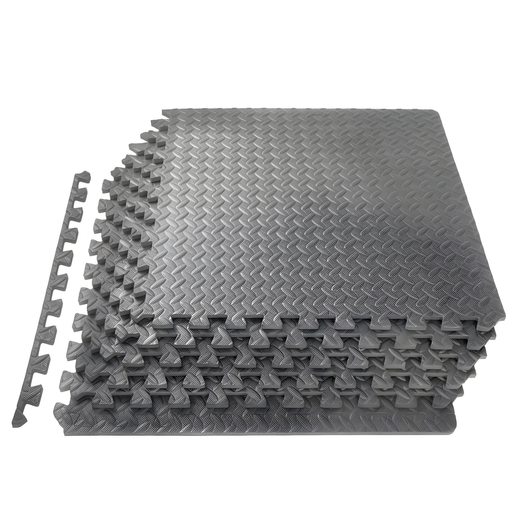 Exercise Puzzle Mat 1/2-in, Grey, 24 Sq Ft - 6 Tiles