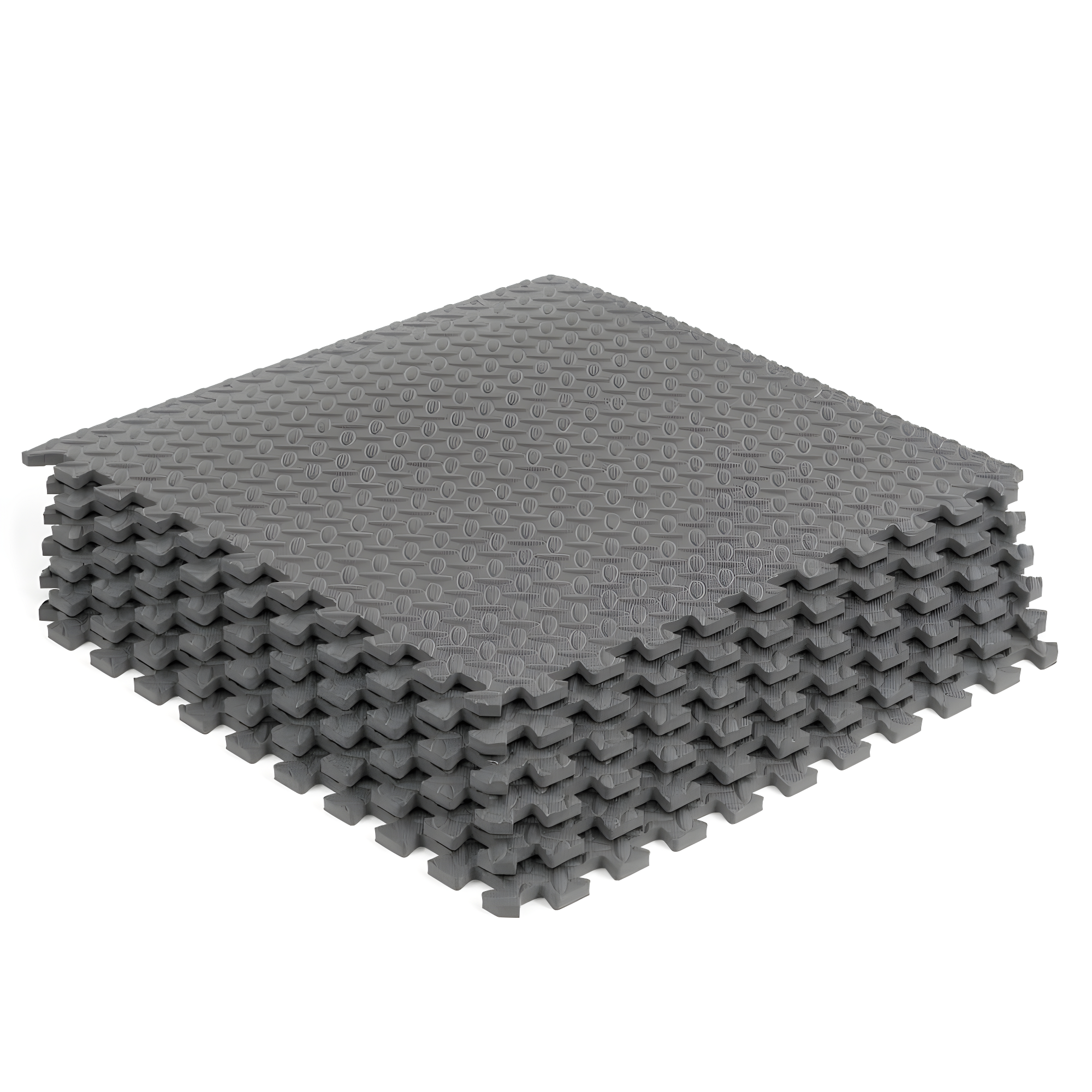 Exercise Puzzle Mat 1/2-in, Grey, 24 Sq Ft - 6 Tiles