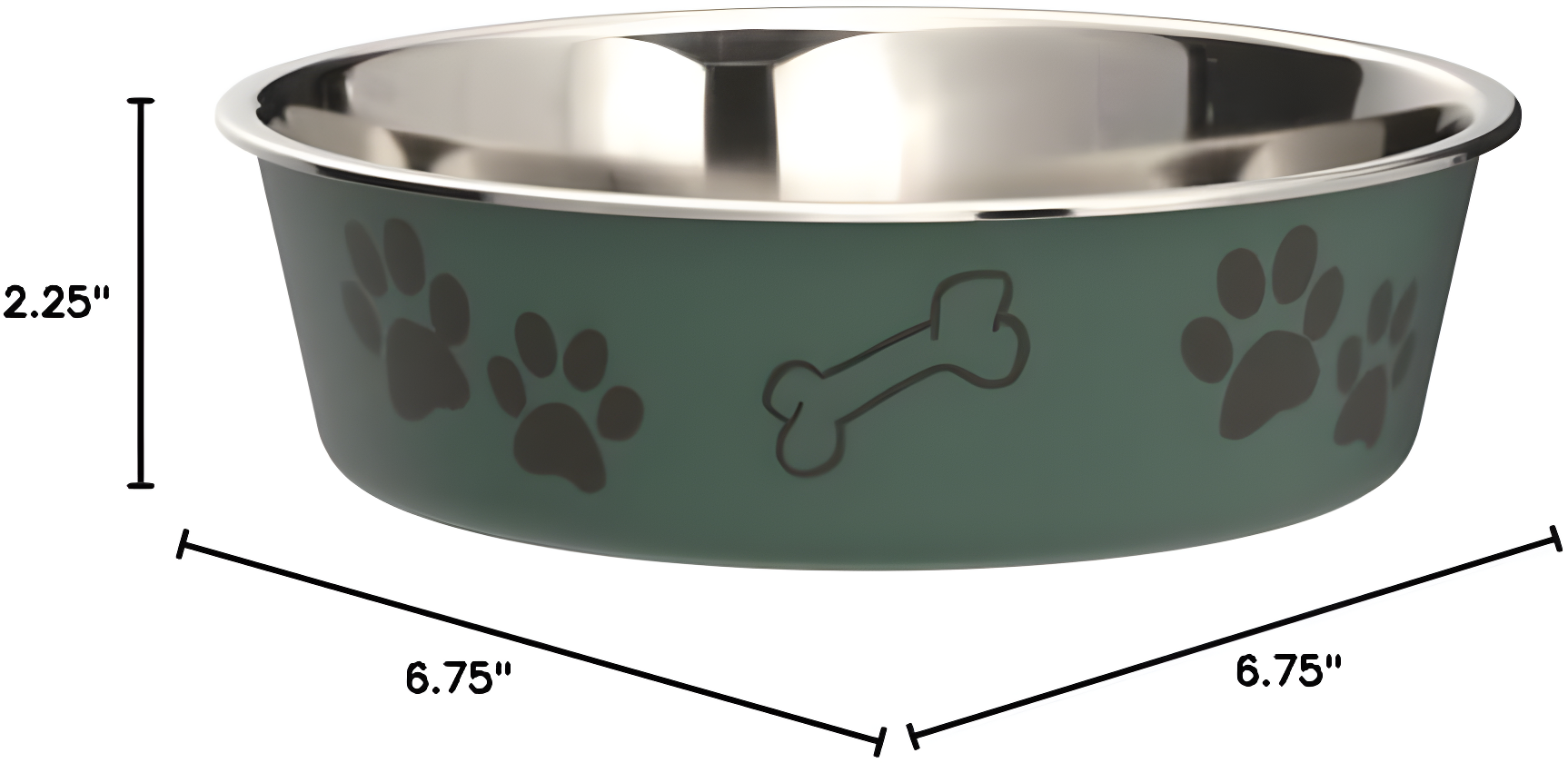 Loving Pets Bella Bowls Artichoke Medium, 1.0 CT for Dogs