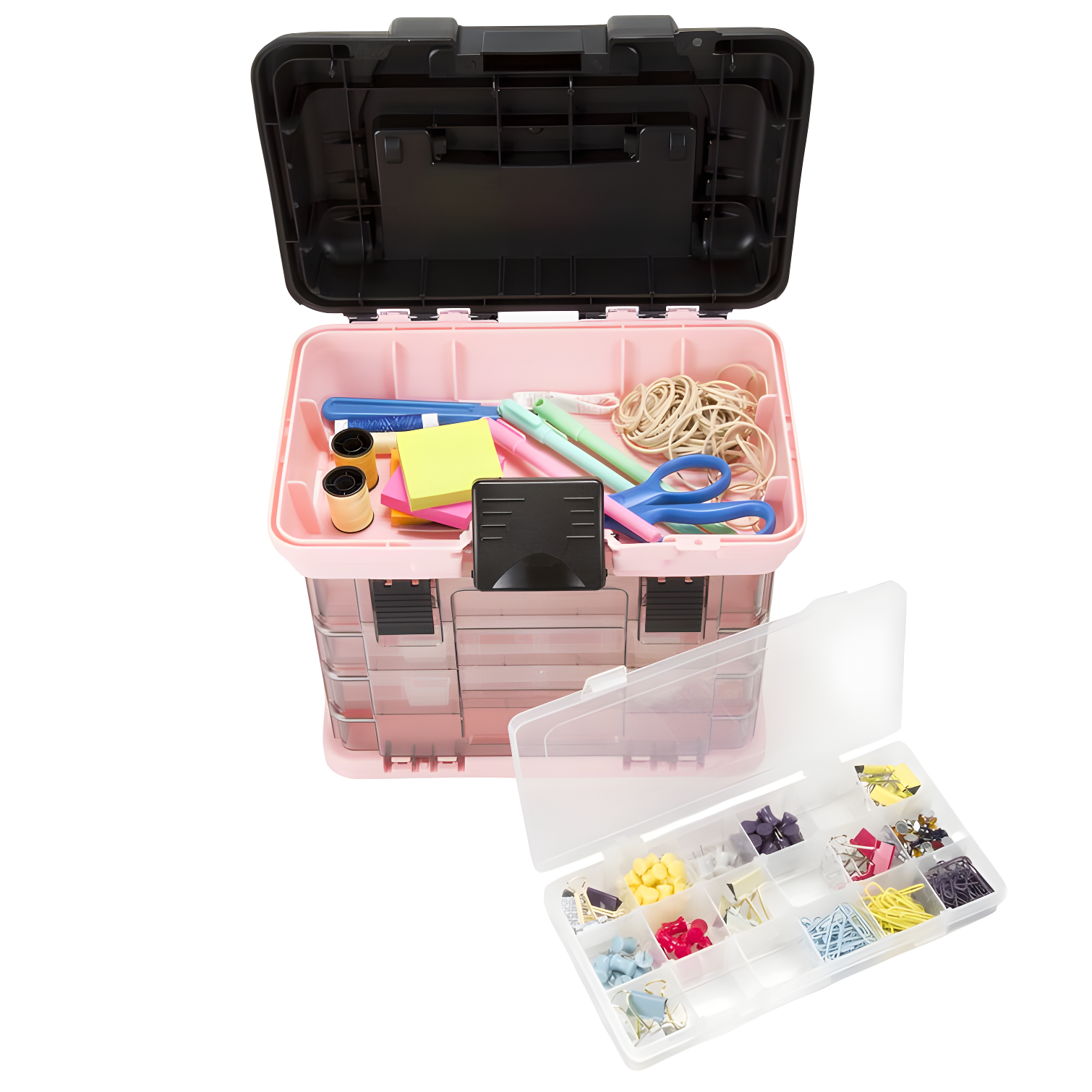Stalwart Stalwart Portable Tool Box - Small Parts Organizer and Customizable Compartment for Hardware, Crafts