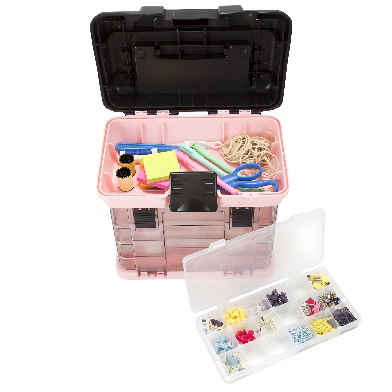Stalwart Stalwart Portable Tool Box - Small Parts Organizer and Customizable Compartment for Hardware, Crafts