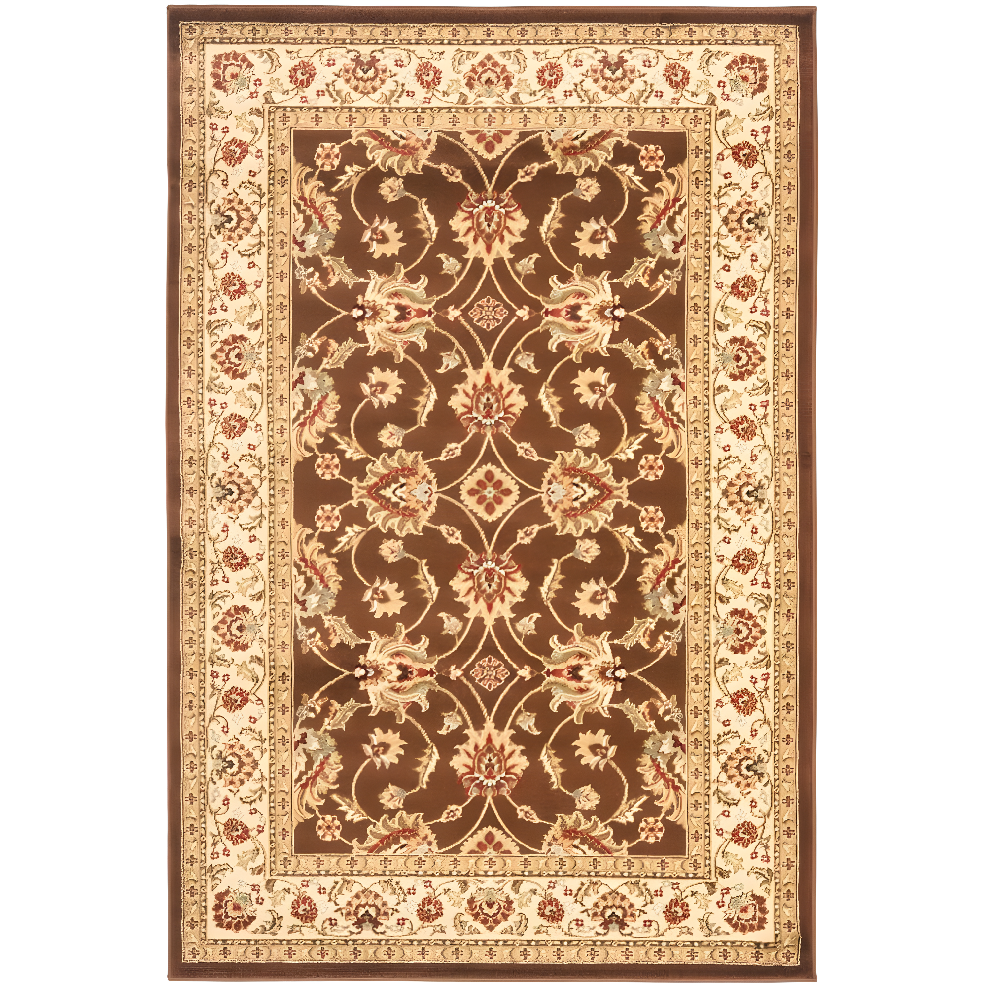 Lyndhurst LNH553 Power Loomed Accent Rug - Brown/Ivory - 3'3"x5'3" - Safavieh.