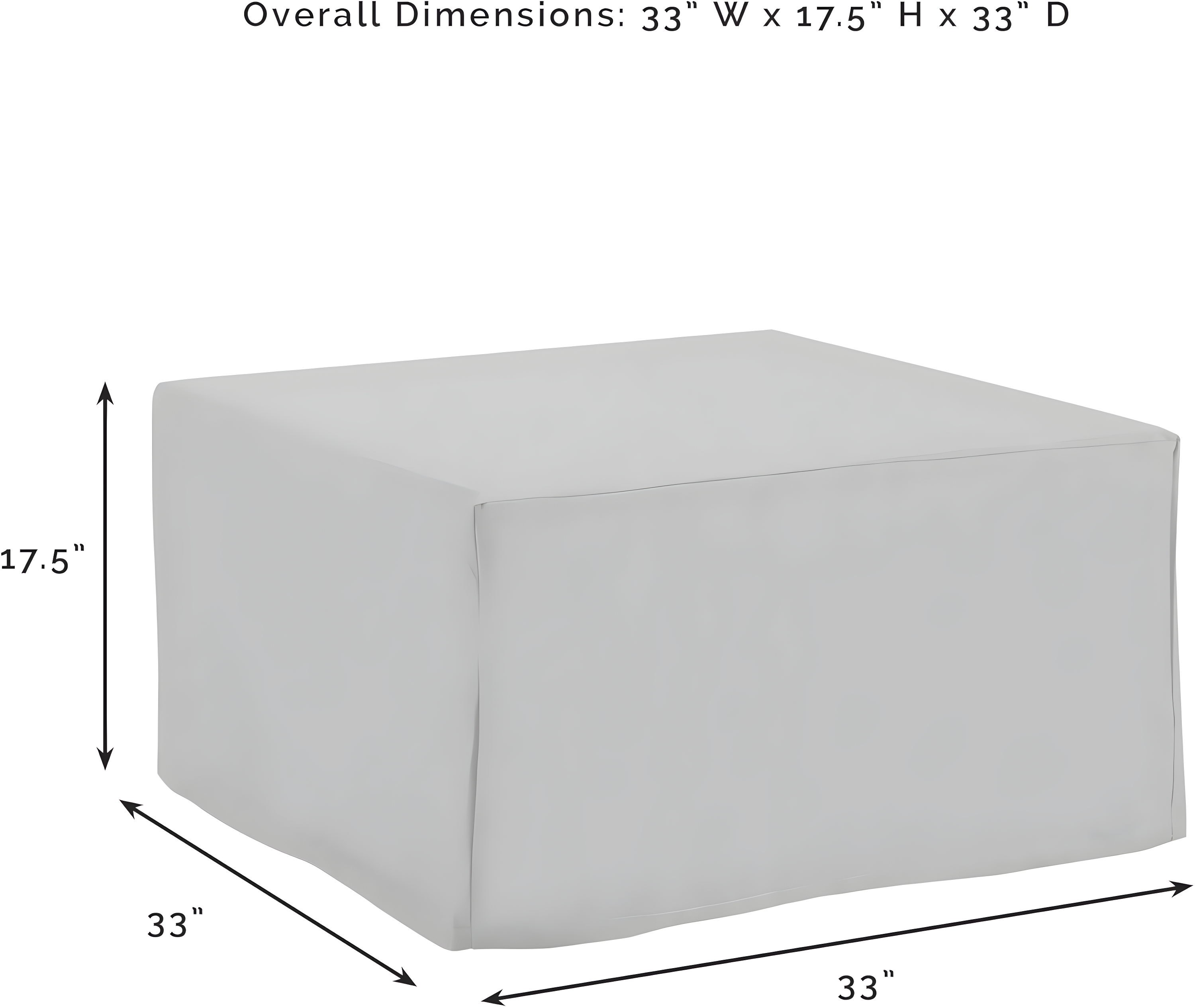 Outdoor Square Table & Ottoman Furniture Cover - Tan - Crosley: Heavy Gauge Vinyl, Waterproof