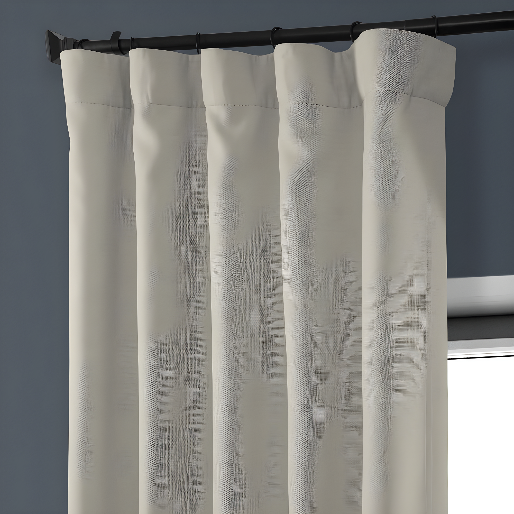 Birch Faux Linen Room Darkening Curtain (1 Panel), Birch, 50W X 96L
