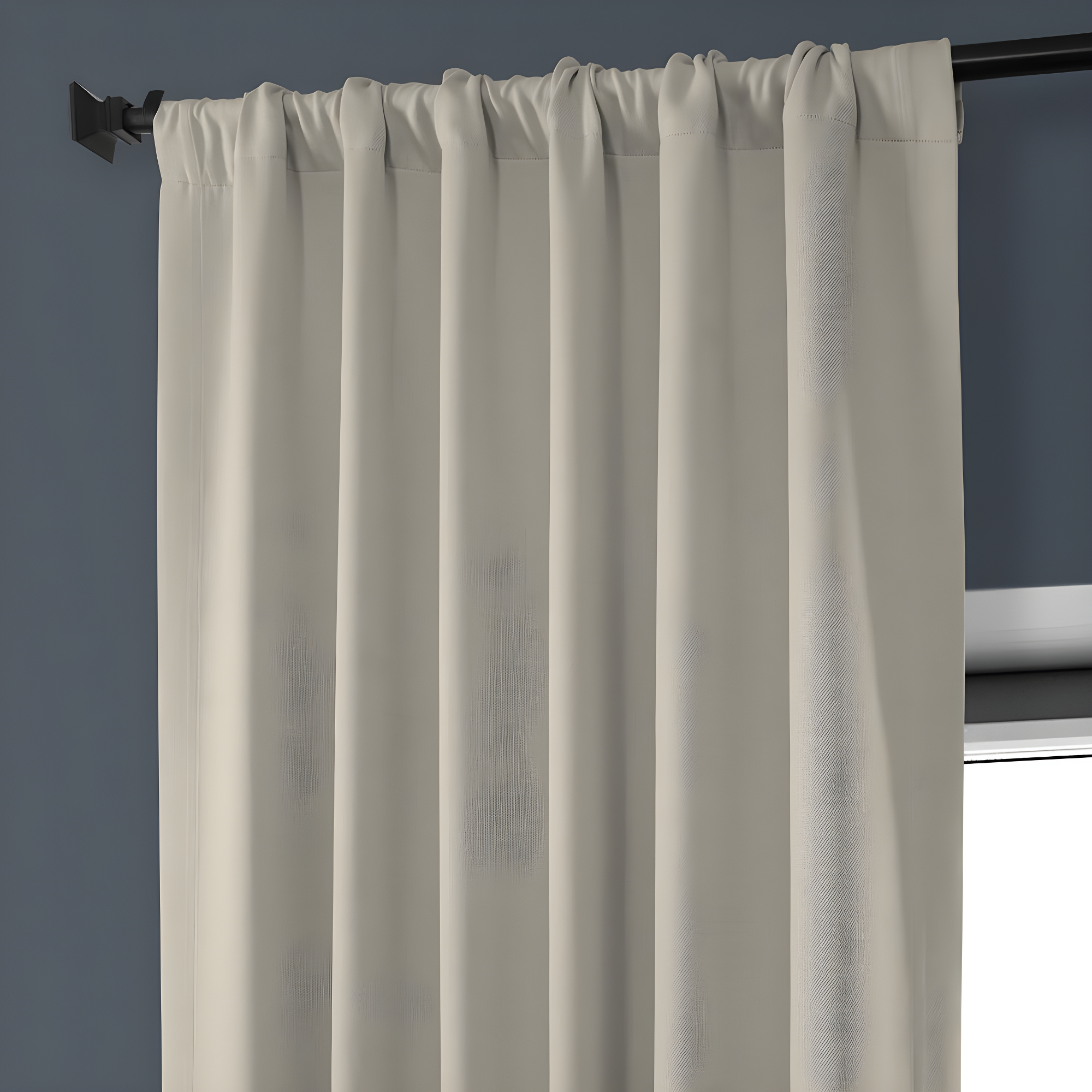 Birch Faux Linen Room Darkening Curtain (1 Panel), Birch, 50W X 96L