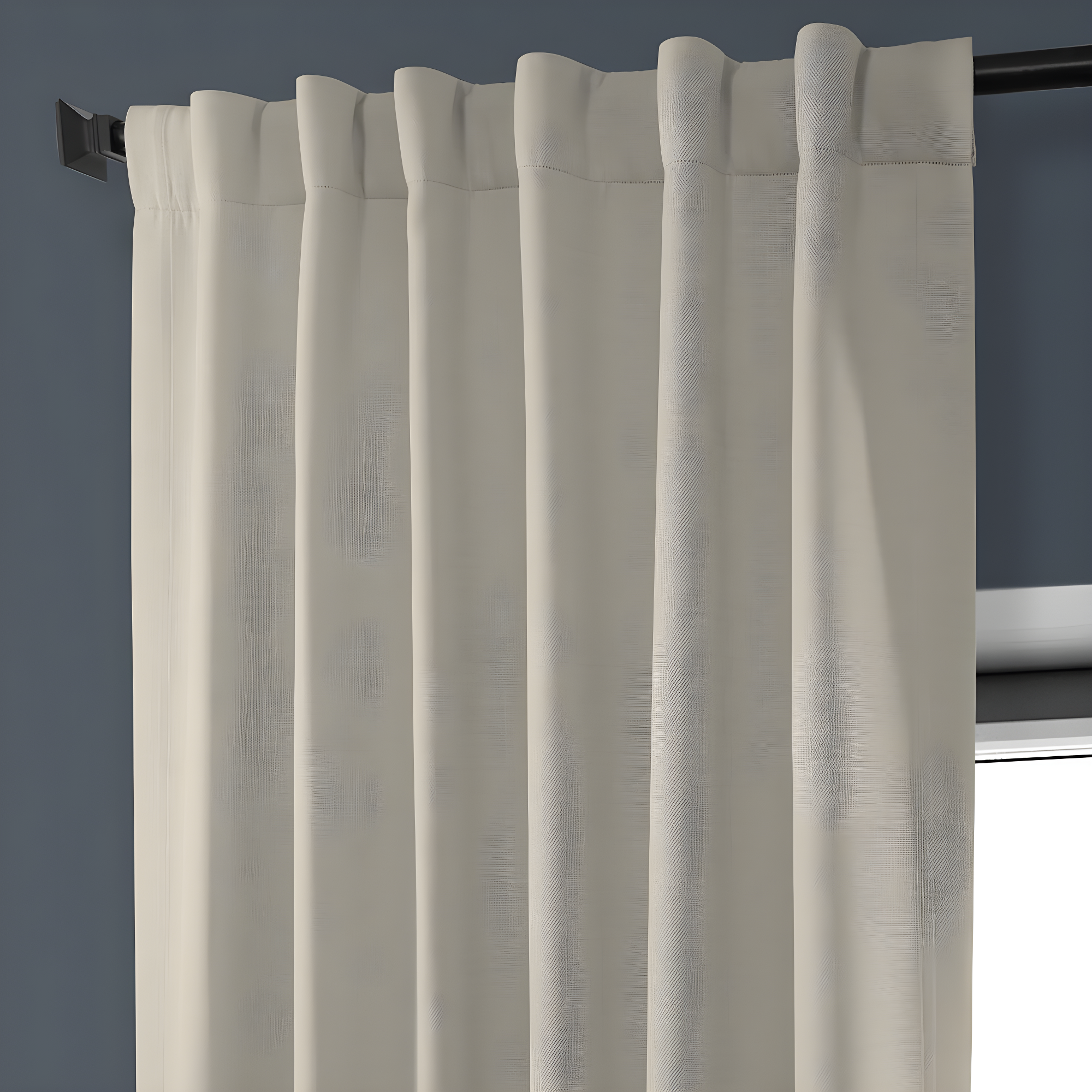 Birch Faux Linen Room Darkening Curtain (1 Panel), Birch, 50W X 96L