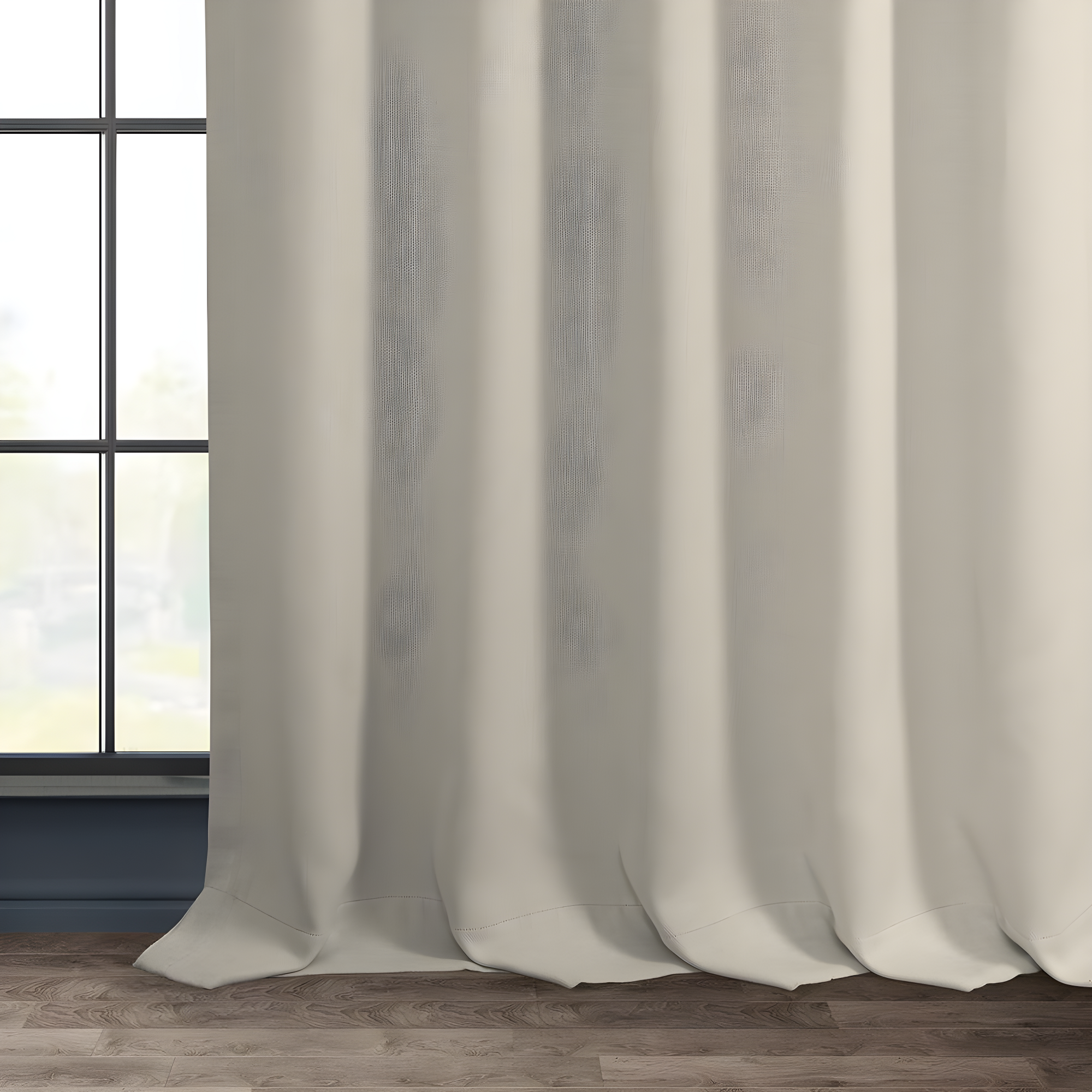 Birch Faux Linen Room Darkening Curtain (1 Panel), Birch, 50W X 96L