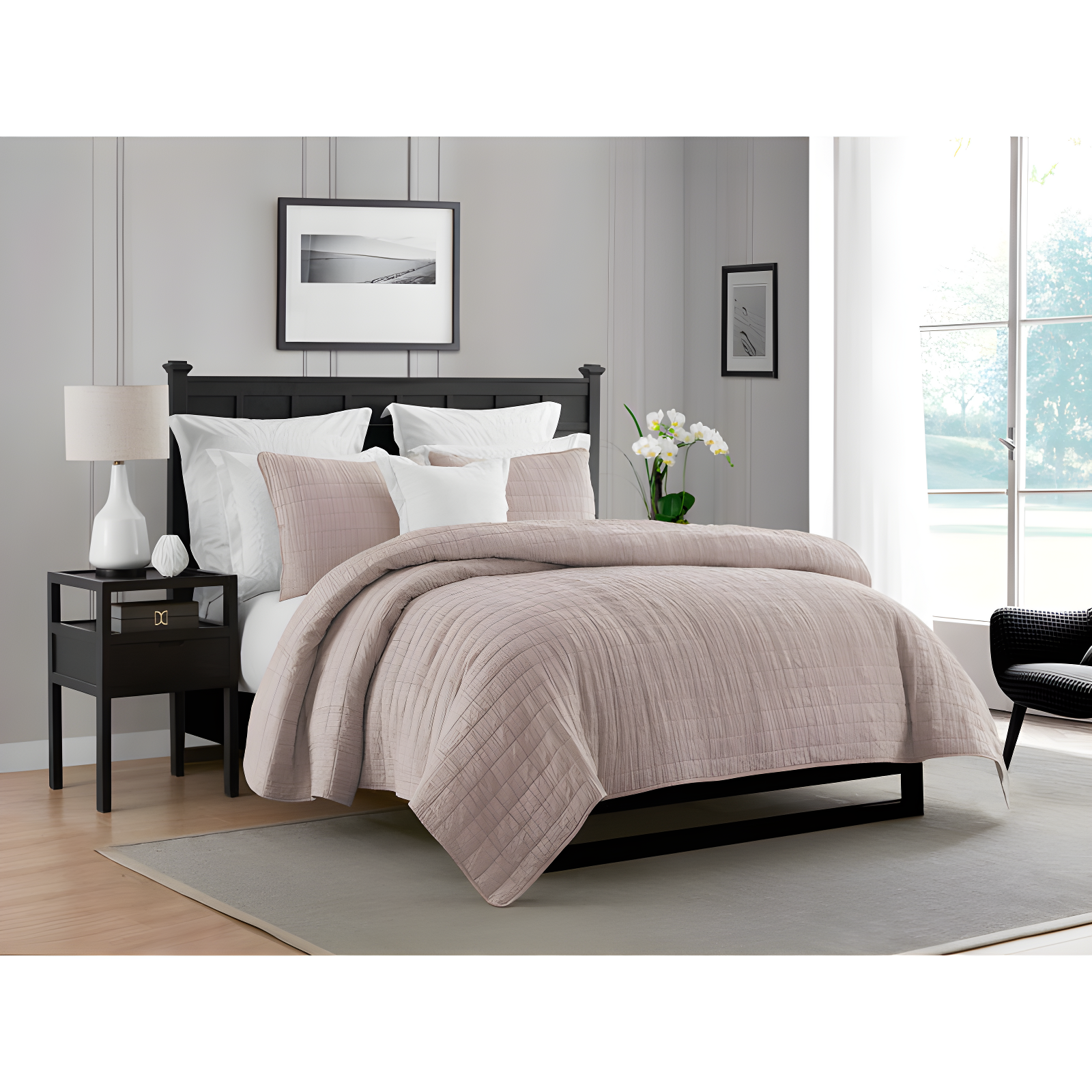 Swift Home Ultra Soft Crinkle Washed Microfiber 3-Piece Quilt Set