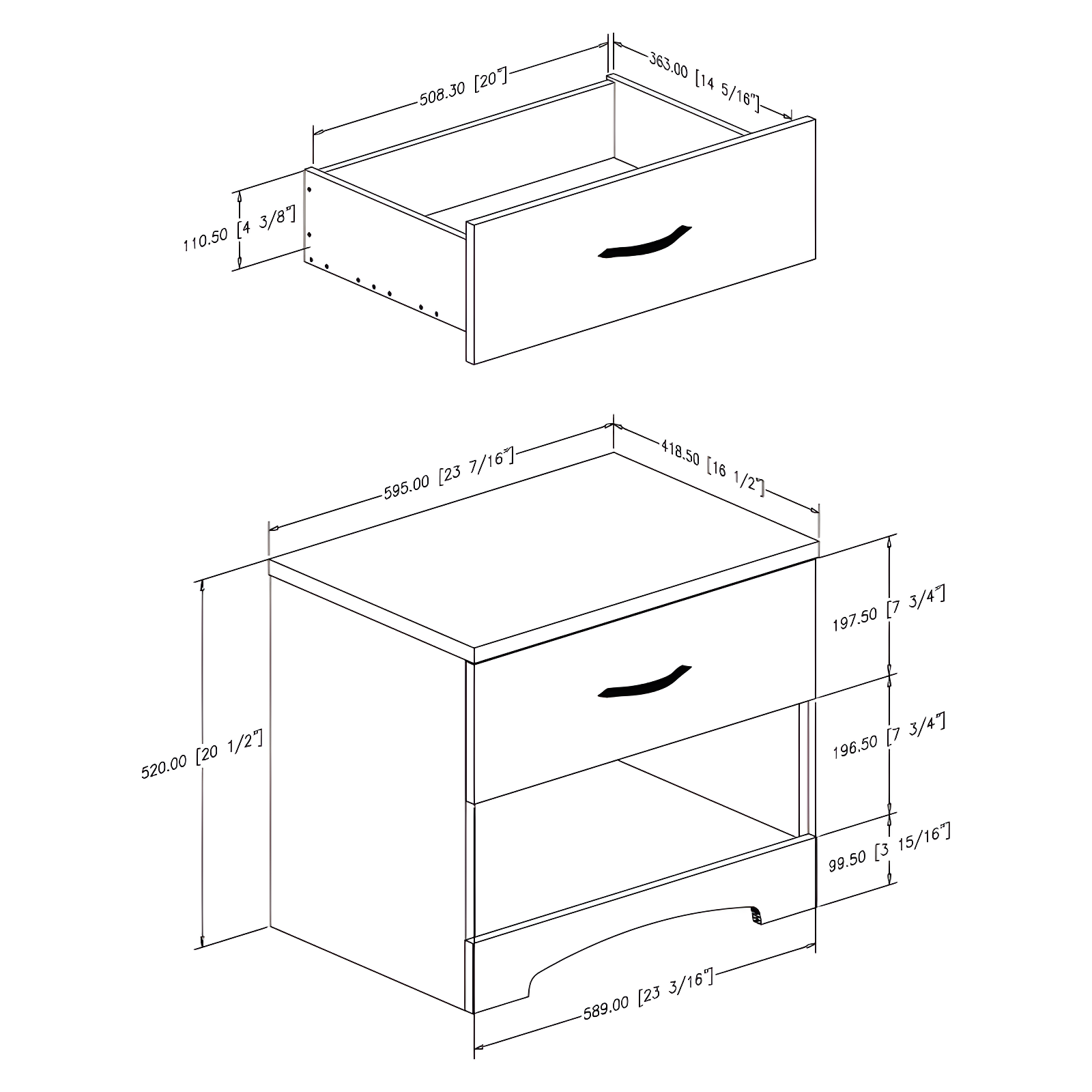 Lochran 22.25'' W Nightstand